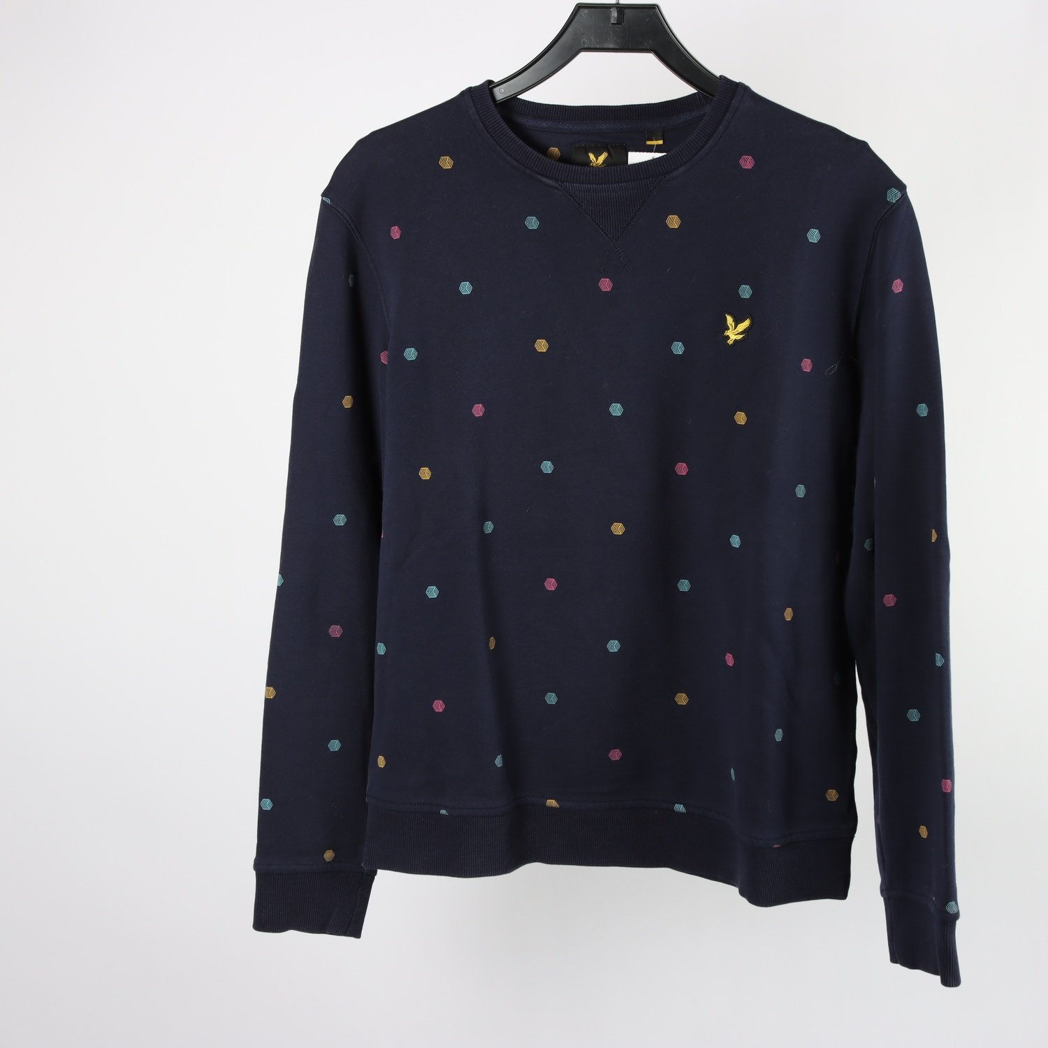 Sweatshirt, Lyle & Scott, blå, mönstrad, stl. M