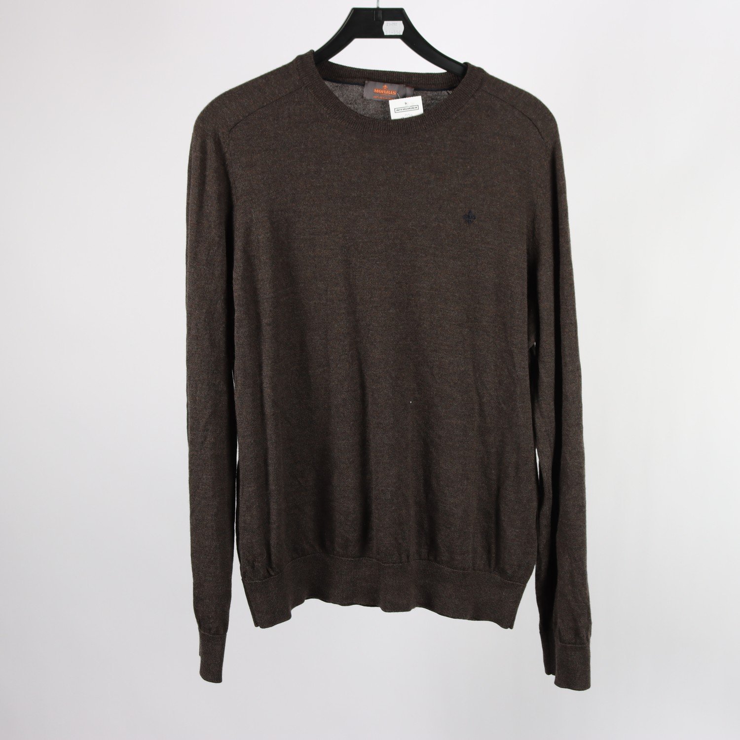 Stickad tröja, Morris, brun, 100% meriuno ull, stl. XL
