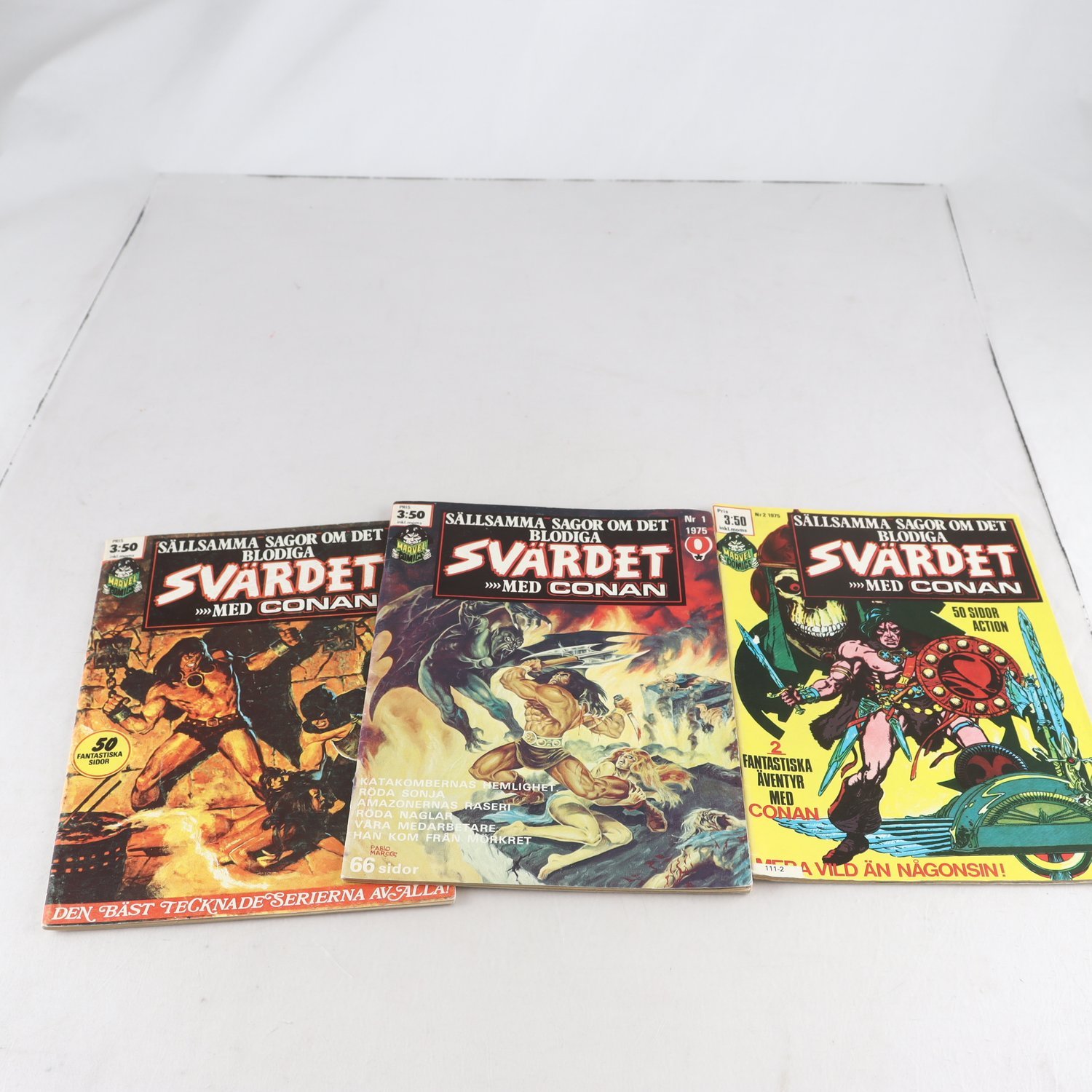 Svärdet med Conan, Nr.1 1974, Nr.1 1975 & Nr.2 1975