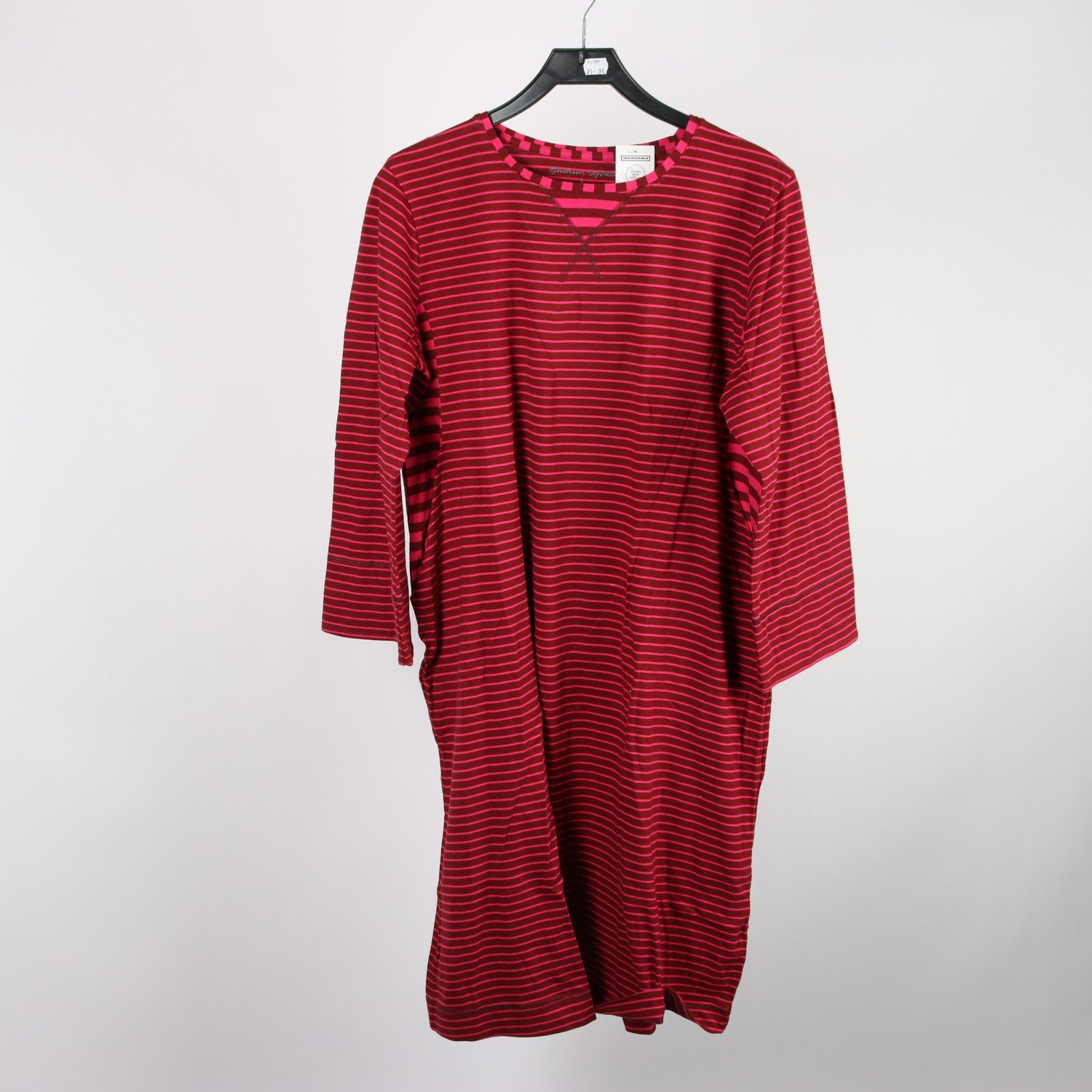 Klänning, Gudrun Sjödén, rosa, vinröd, randig, stl. L