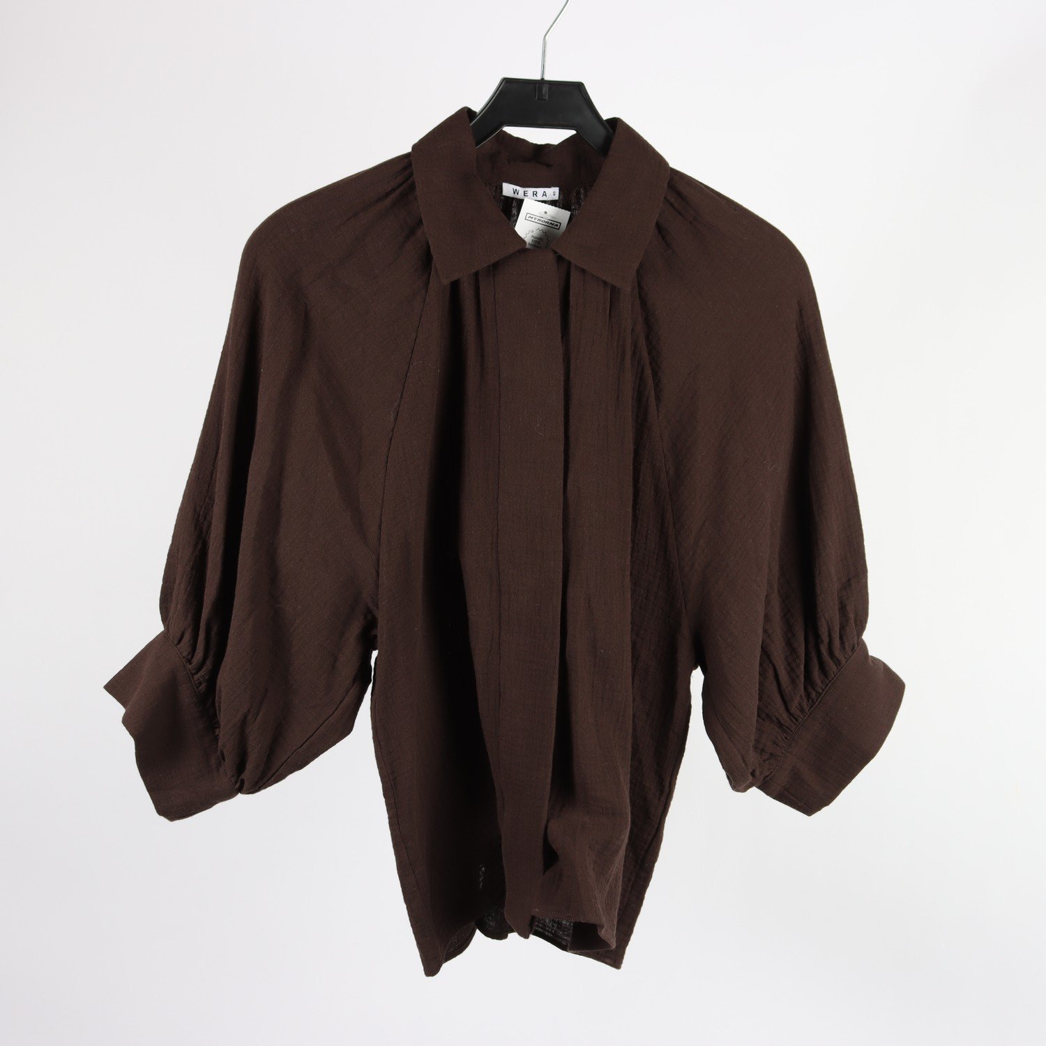 Blus, Wera, brun, 100% bomull, stl. 40