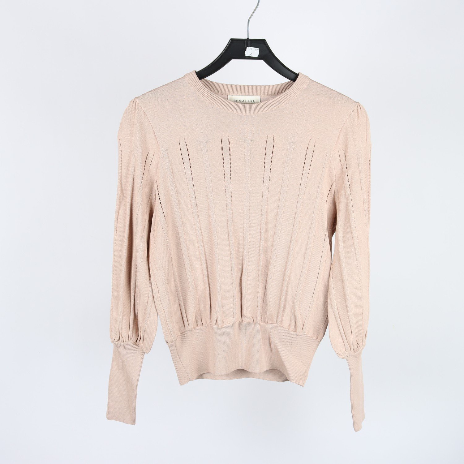 Stickad tröja, By Malina, beige, stl. S
