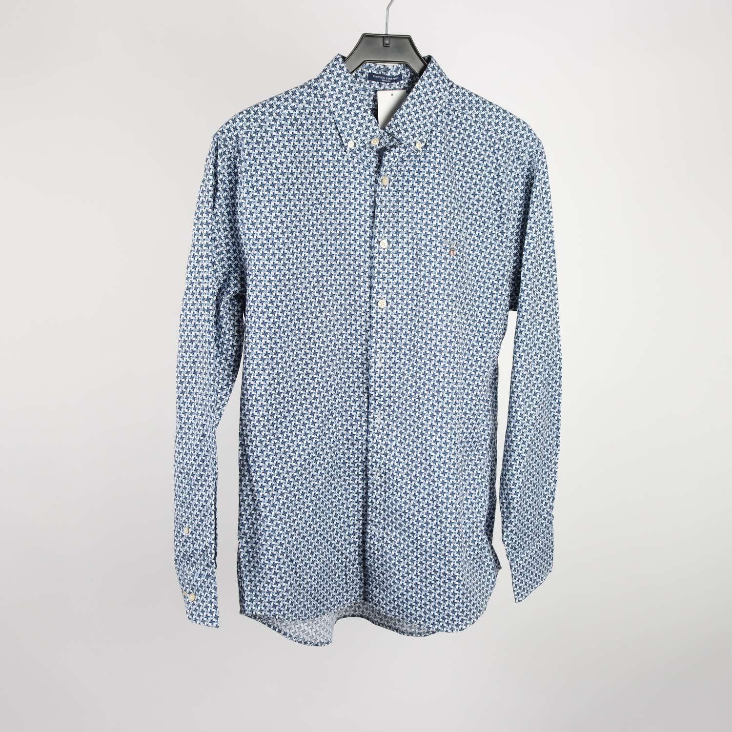 Skjorta, Gant, mönstrad, blå, vit, stl. 39/40