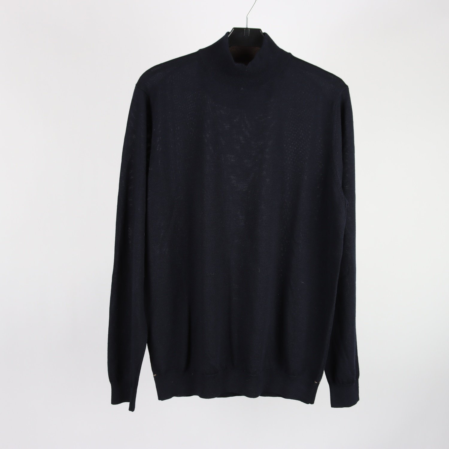 Stickad tröja, Hansen & Jacob, blå, 100% merino ull, stl. M
