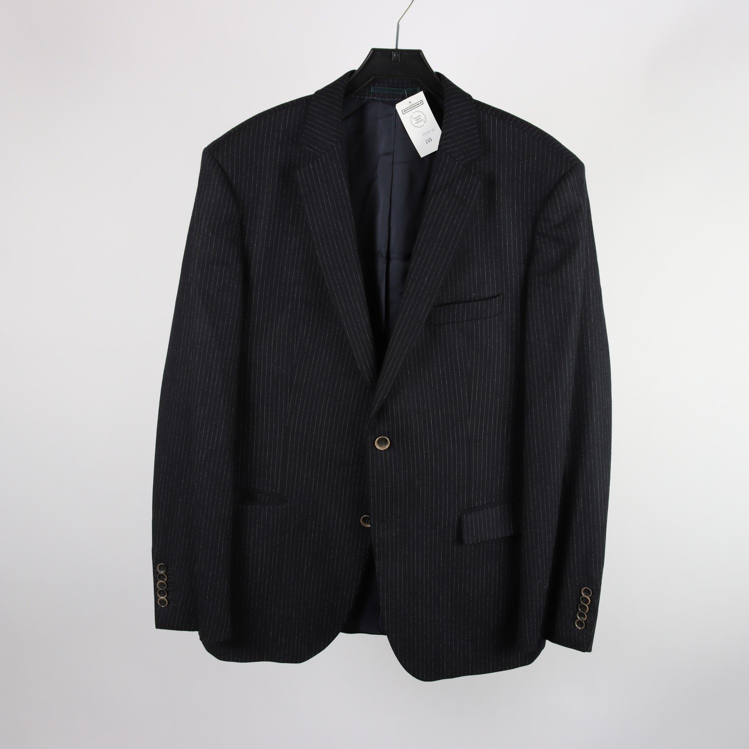 Kavaj, Hugo Boss, randig, blå, 100% ull, stl. 52