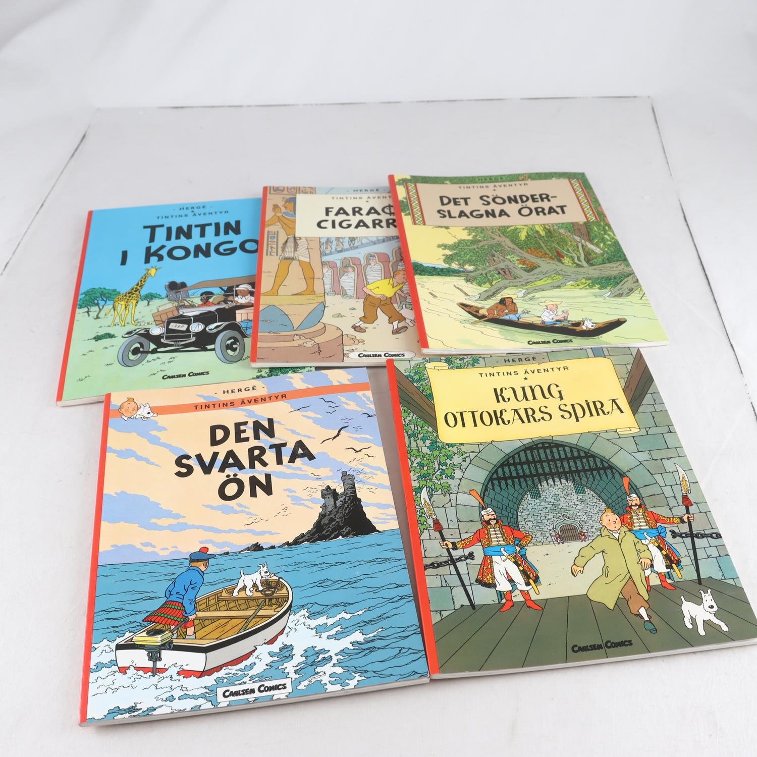 Hergé, Tintins äventyr, 5 album, utgivna 2004