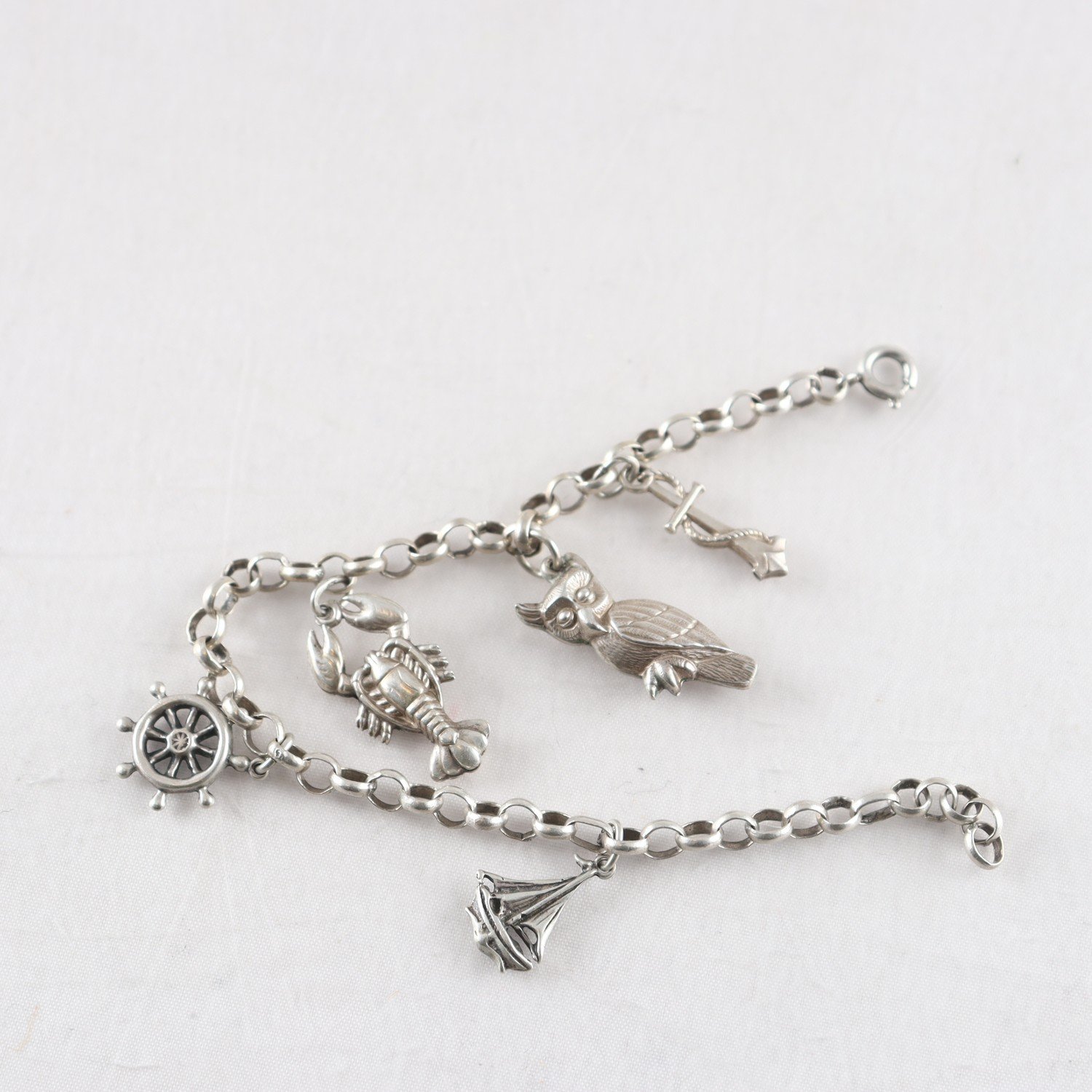 Armband, Silver, Berlocker, Vikt: 11,4 g