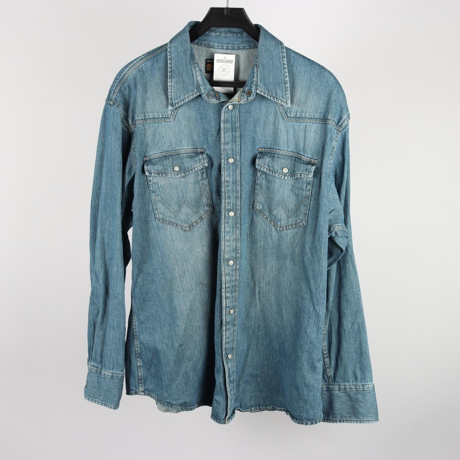 Jeansskjorta, Wrangler, blå, stl. XL