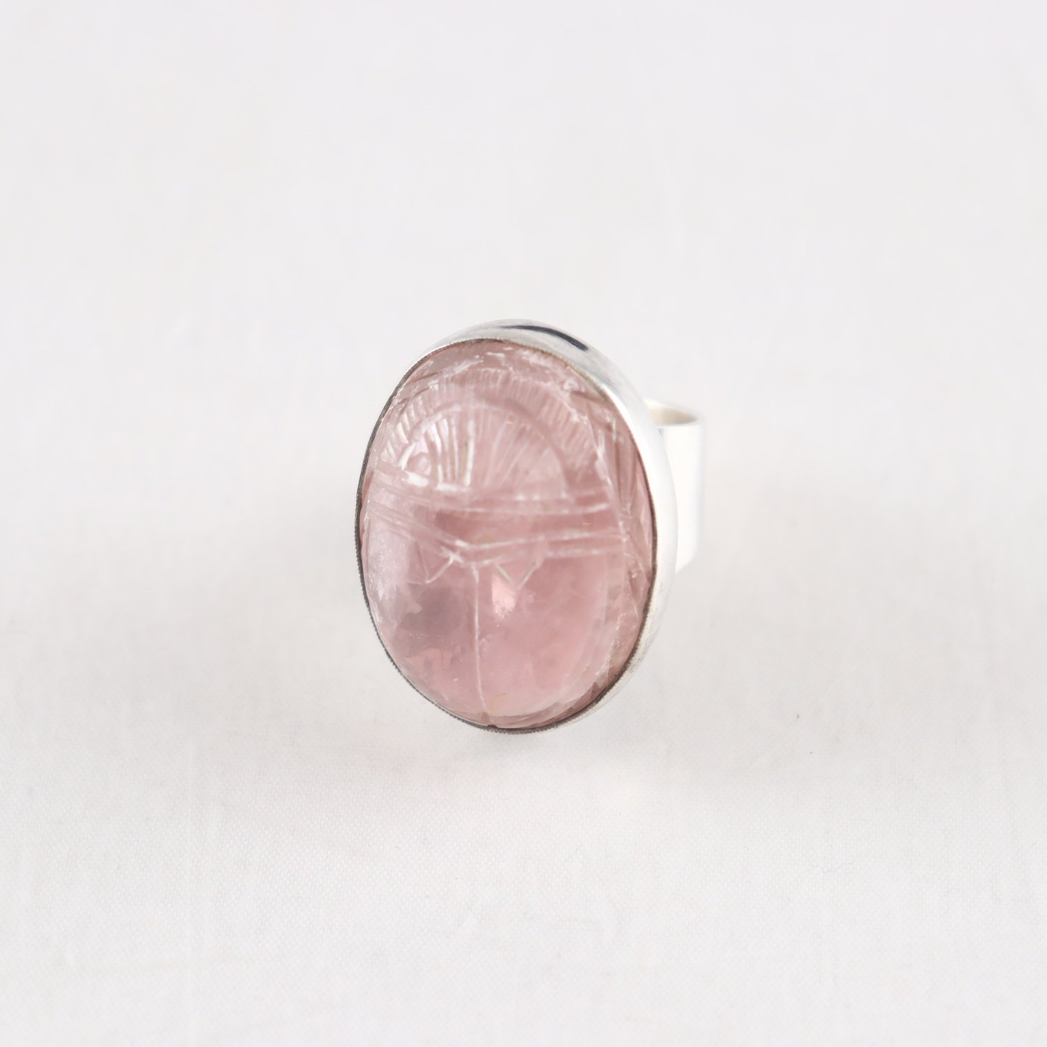 Ring, Silver, Skarabe Sten, Brv: 21,7 g