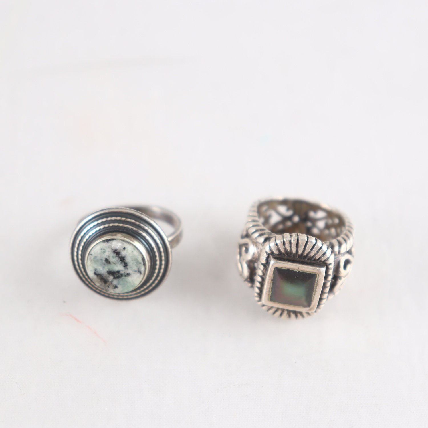 Ringar, Silver, Sten, Brv: 15,1 g