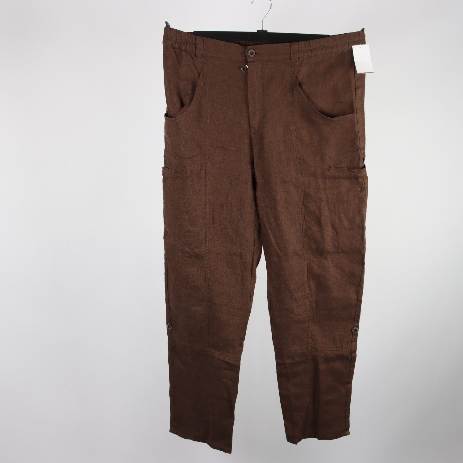 Byxor, Olars Ulla, brun, 100% lin, stl. L