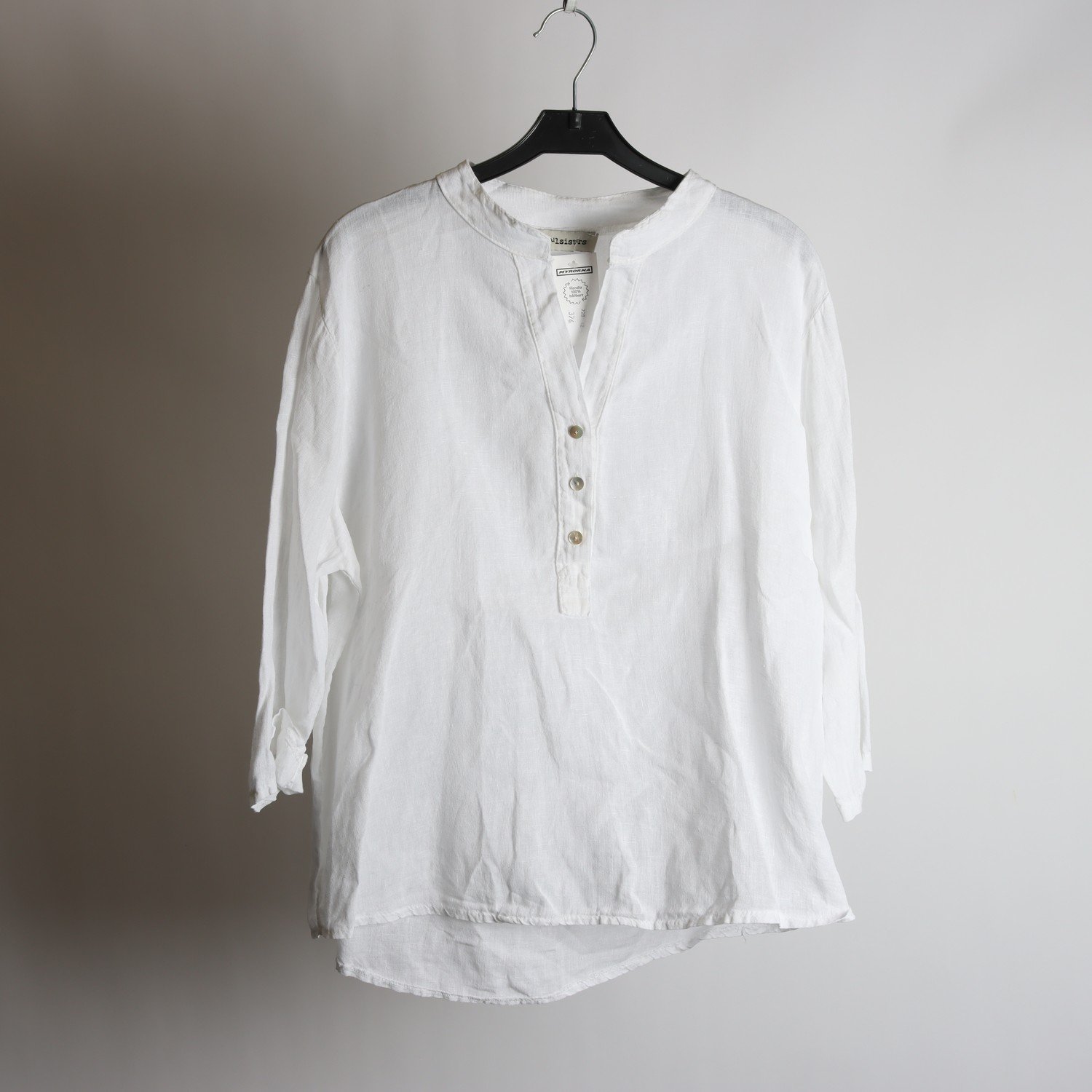 Blus, Soulsisters, vit, 100% lin, stl. M/L