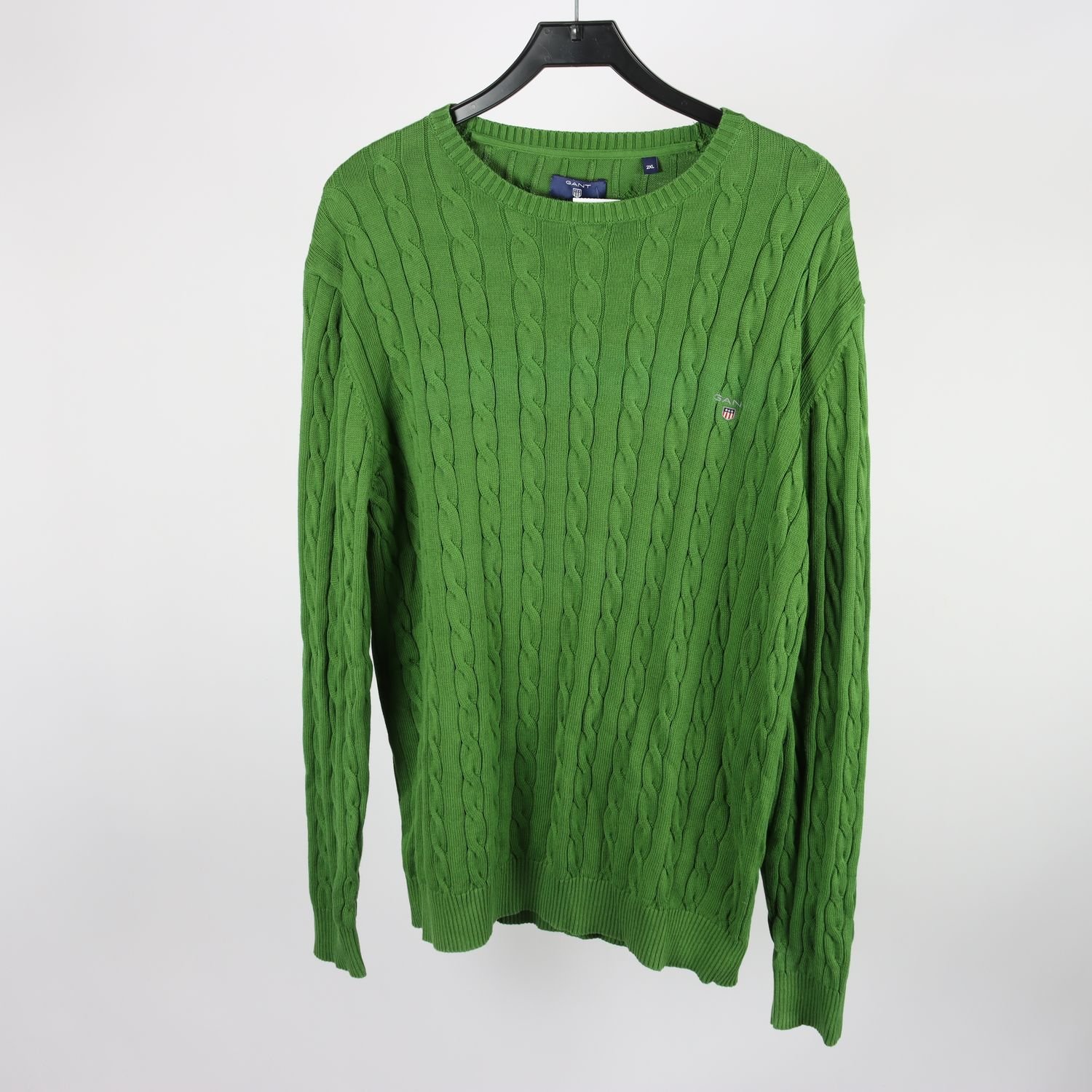 Stickad tröja, Gant, grön, stl. 2XL