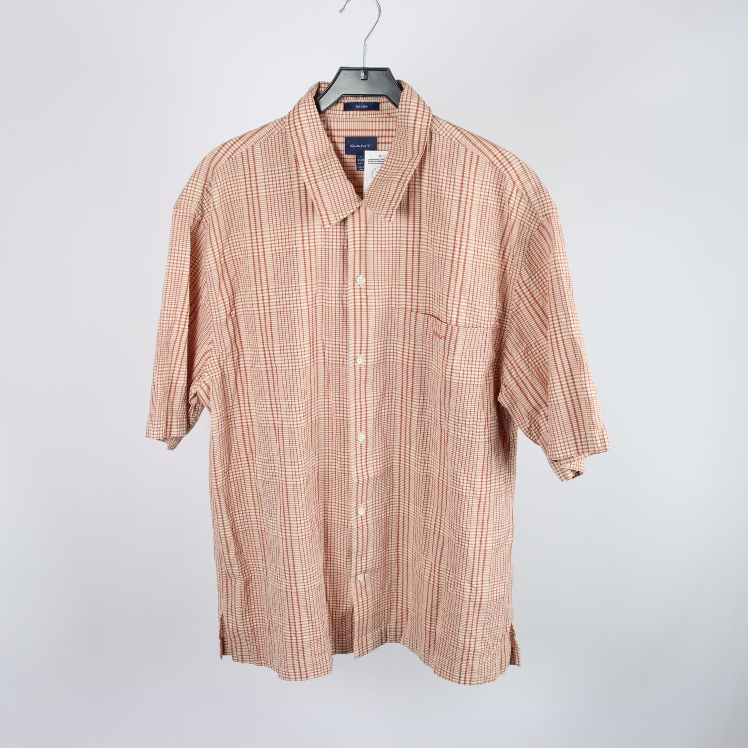 Skjorta, Gant, rutig, beige, brun, stl. L