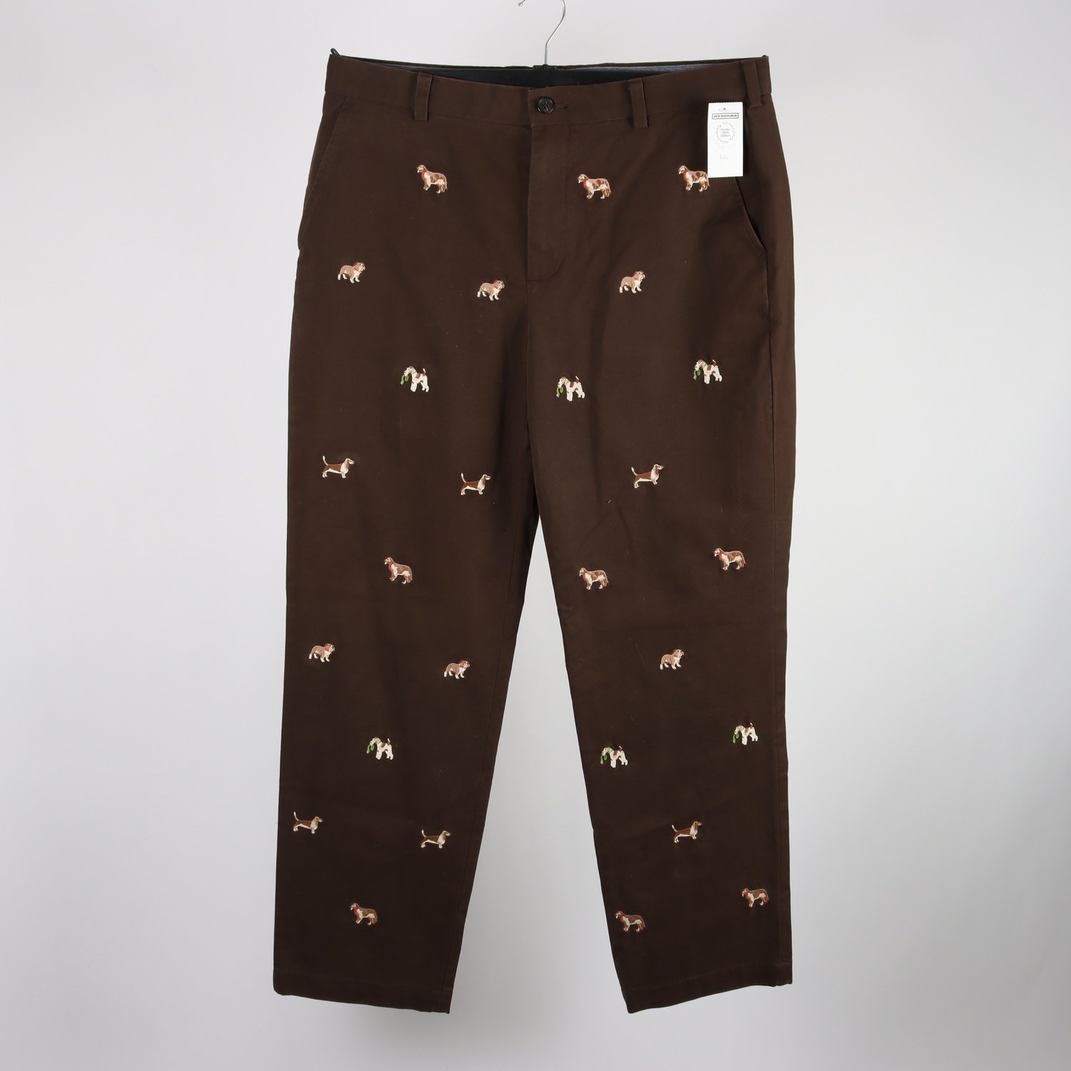 Byxor, Brooks Brothers, brun, hundar, stl. 46/42
