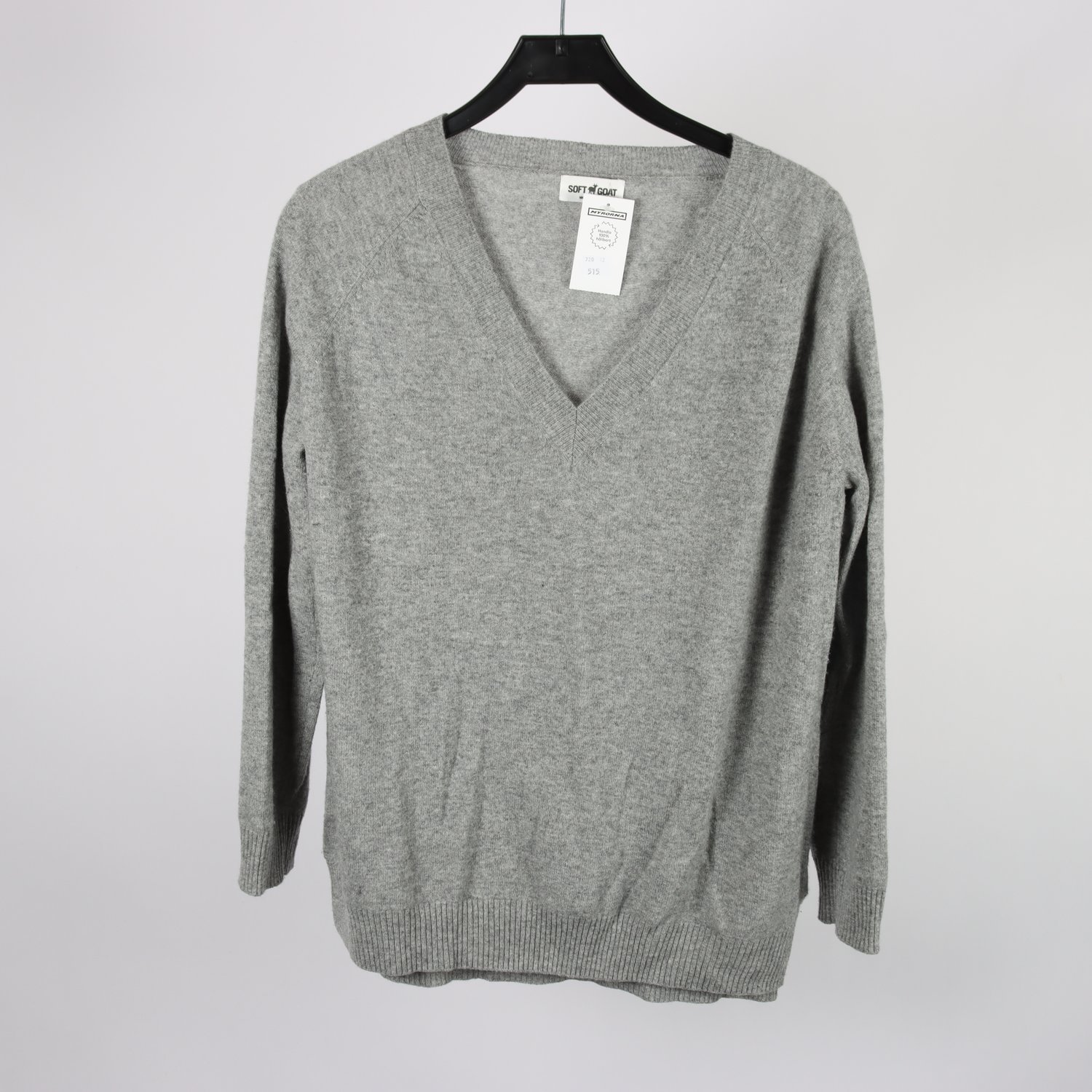 Stickad tröja, Soft Goat, grå, cashmere, stl. L