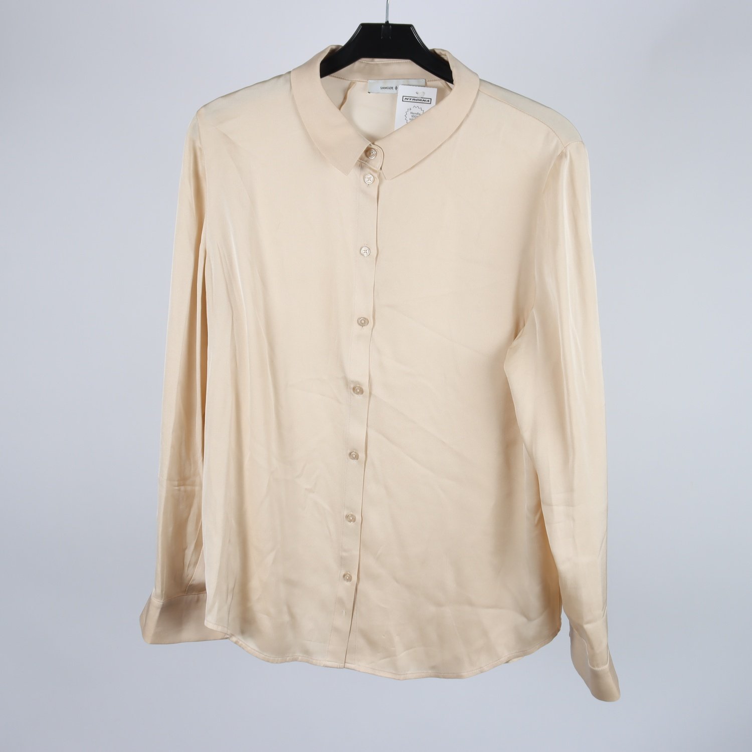 Blus, Samsoe Samsoe, guld, beige, 93% silke, stl. M