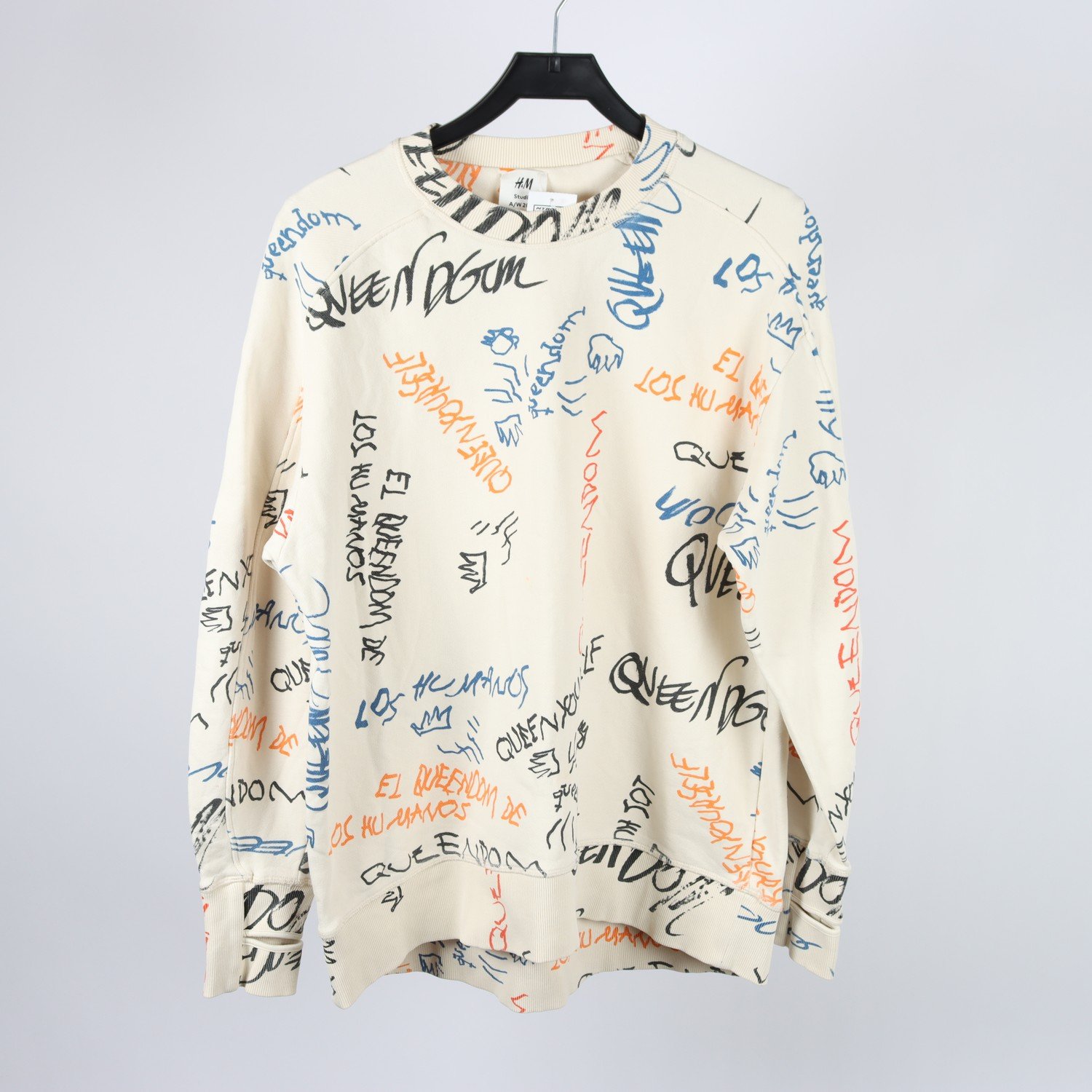 Sweatshirt, H&M Studio, mönstrad, beige, stl. S