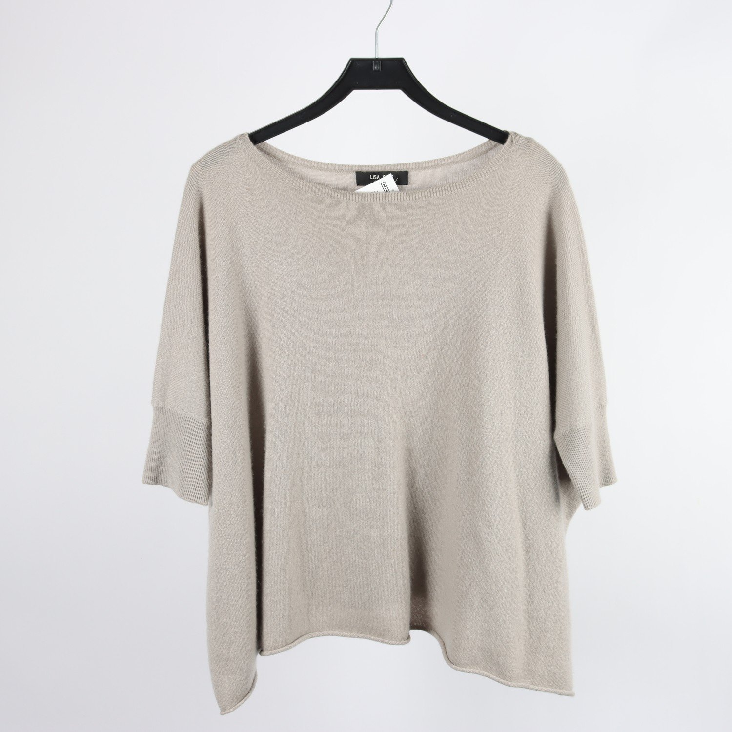 Kortärmad stickad tröja, Lisa Yang, beige, 100% cashmere, stl. 2 (M-L)