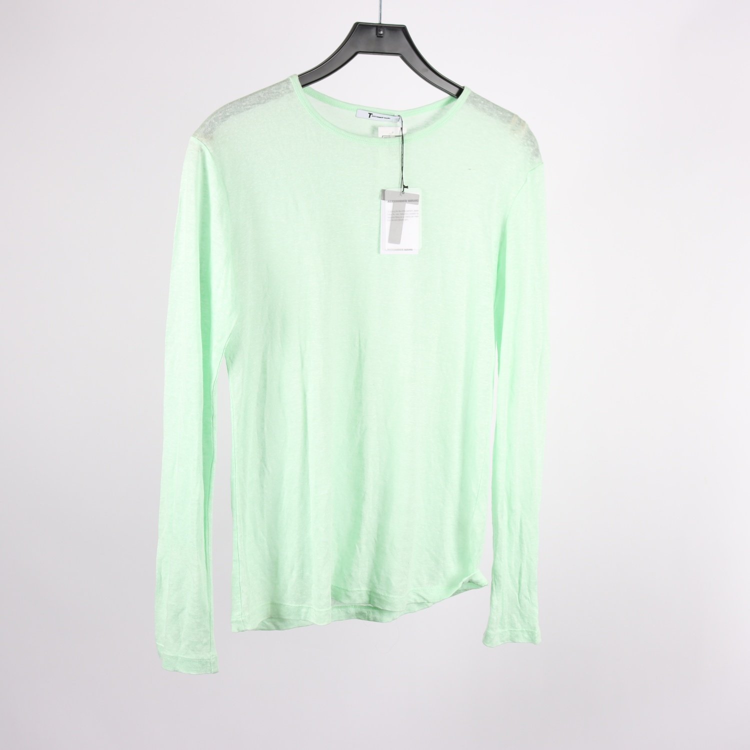 Långärmad T-shirt, Alexander Wang, grön, linne/silke mix, stl. XS