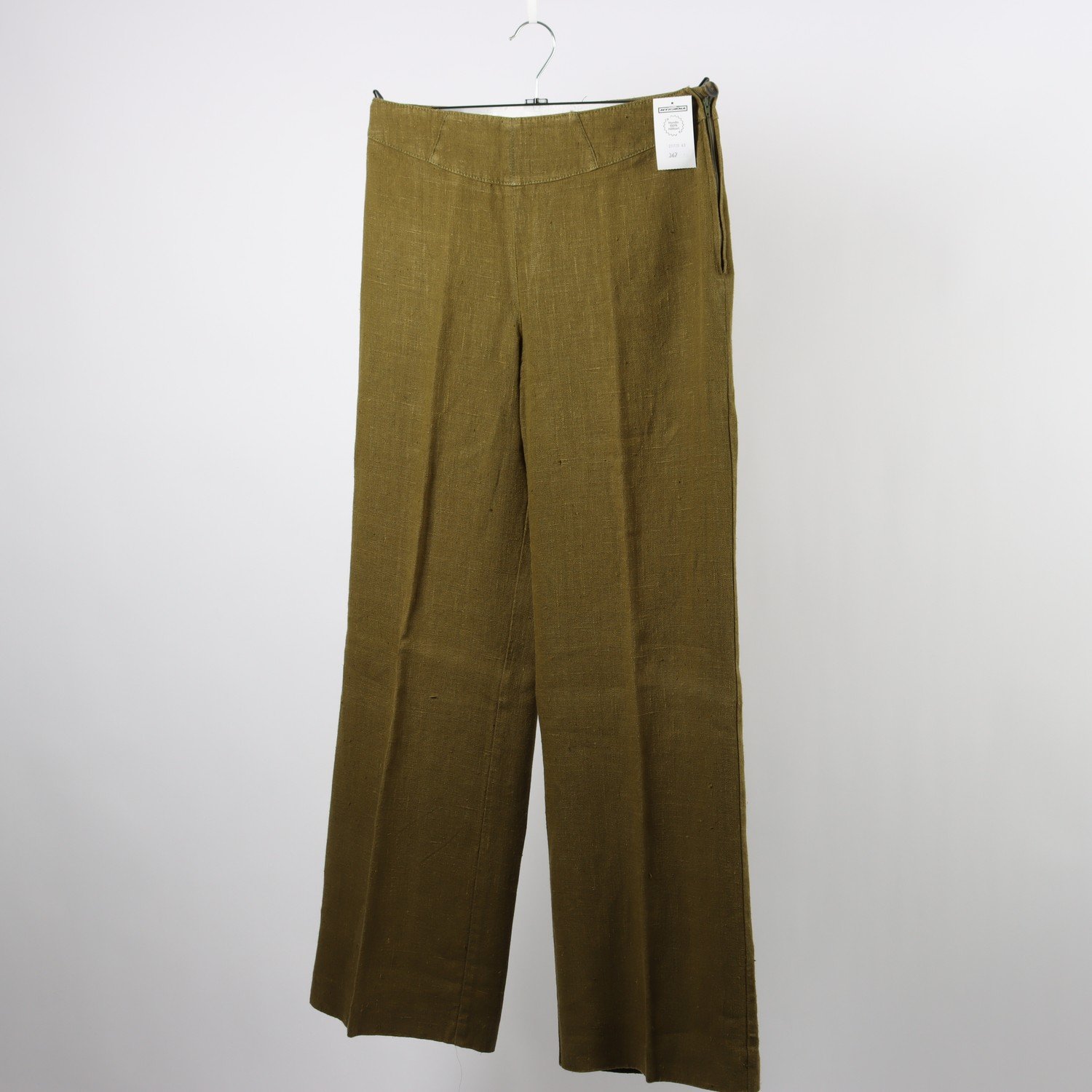 Byxor, KUS, grön, 100% linne, stl. 40