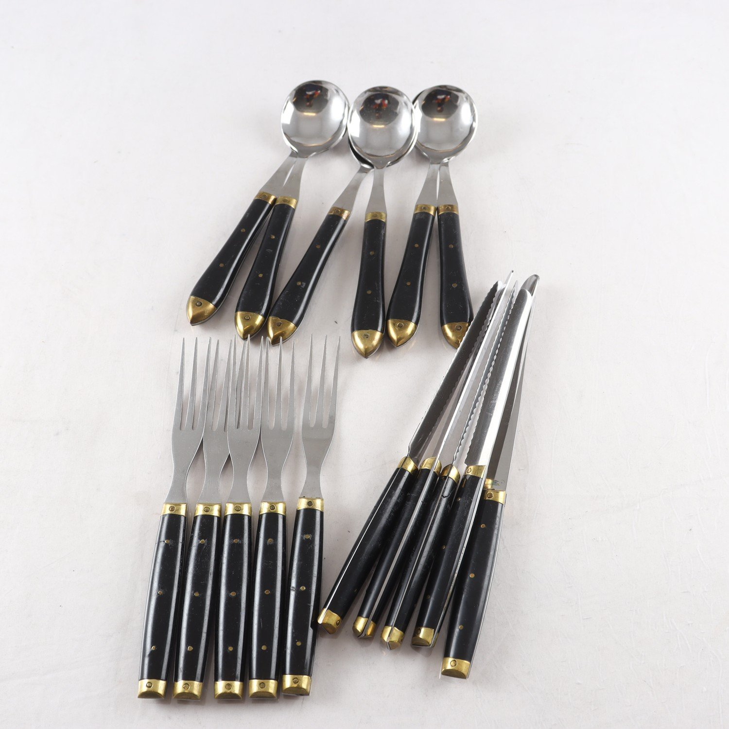 Bestick, rostfritt stål, plast, 16 st