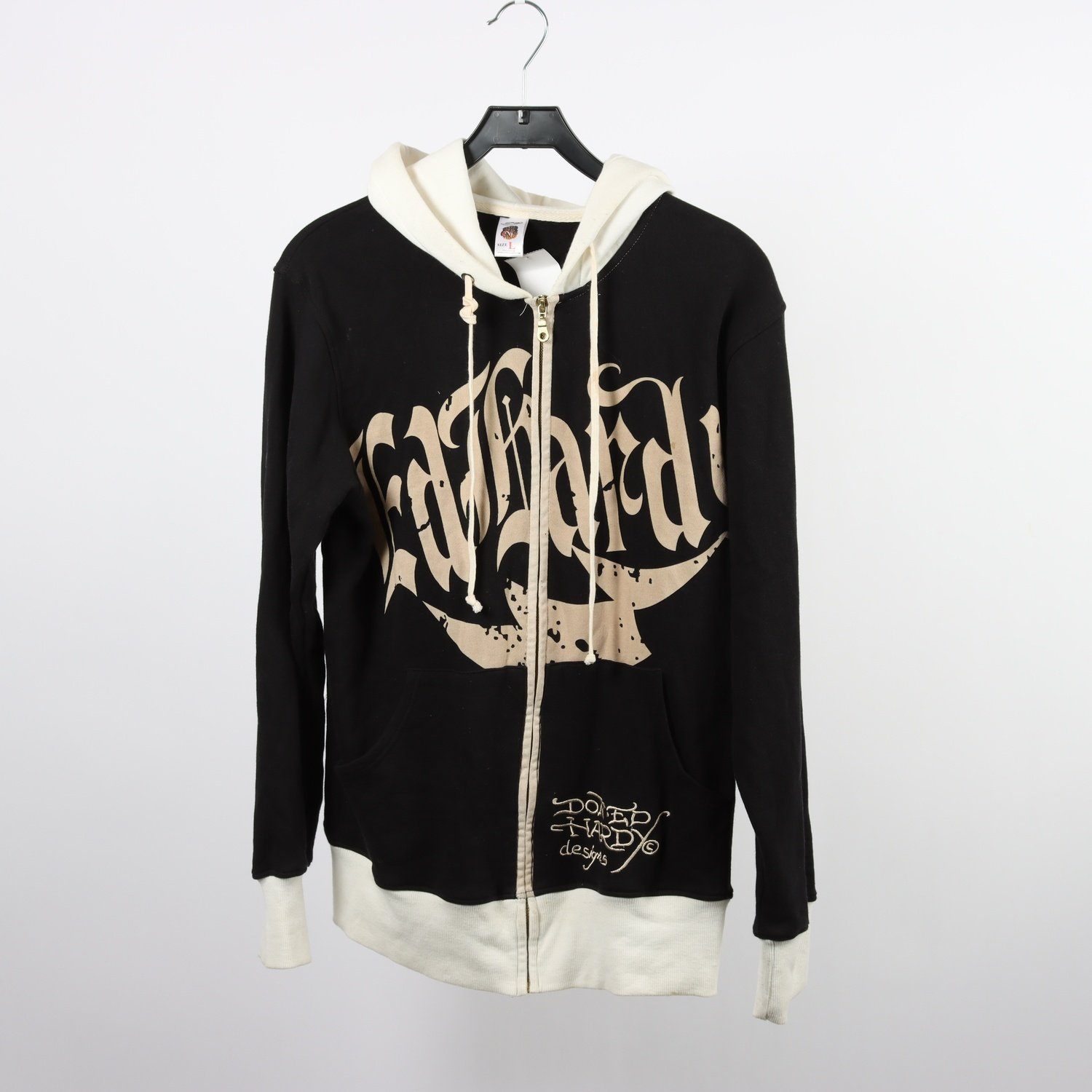 Zip-Hoodie, Ed Hardy by Christian Audigier, svart, stl. L
