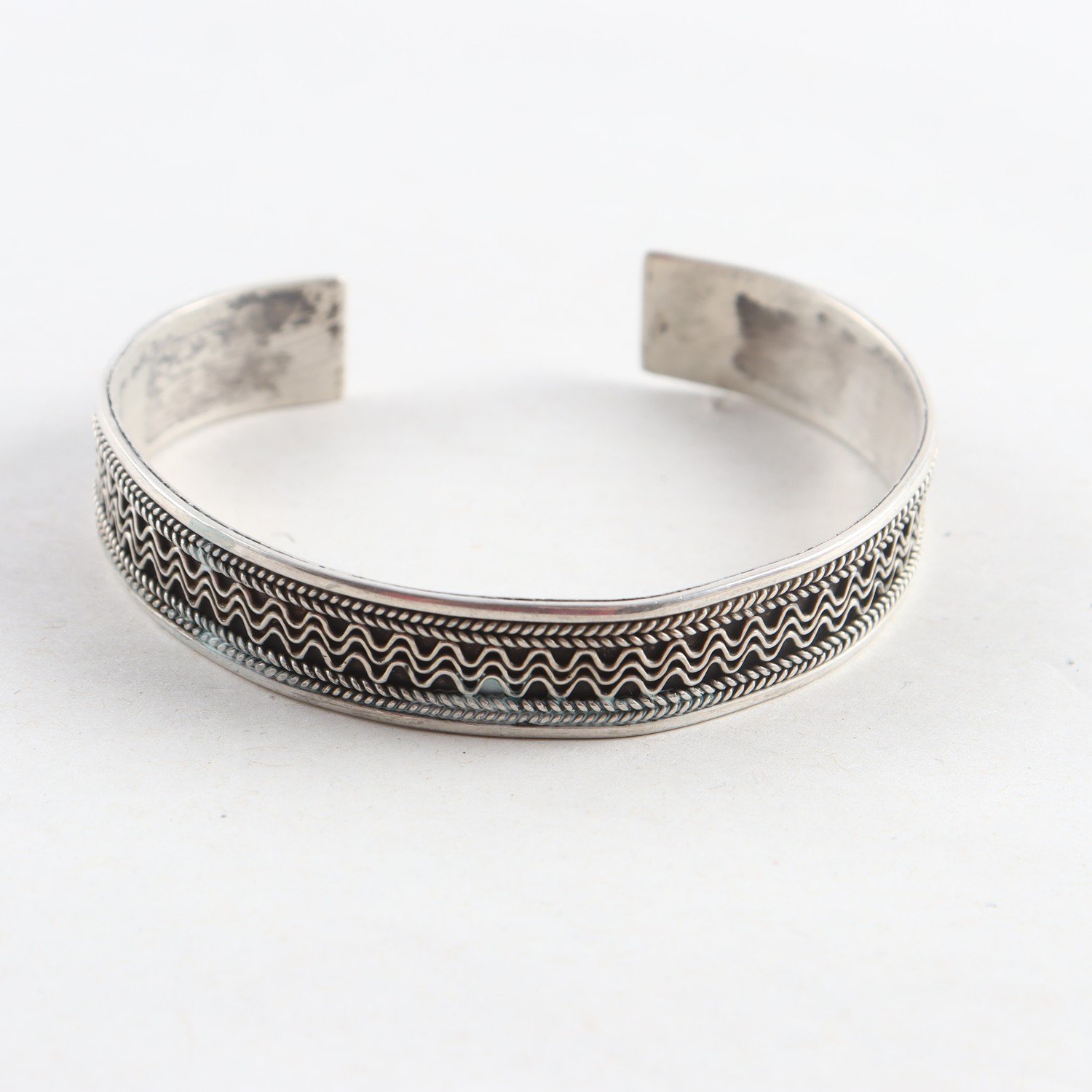 Armring, Silver, Öppen, Vikt: 16,7g