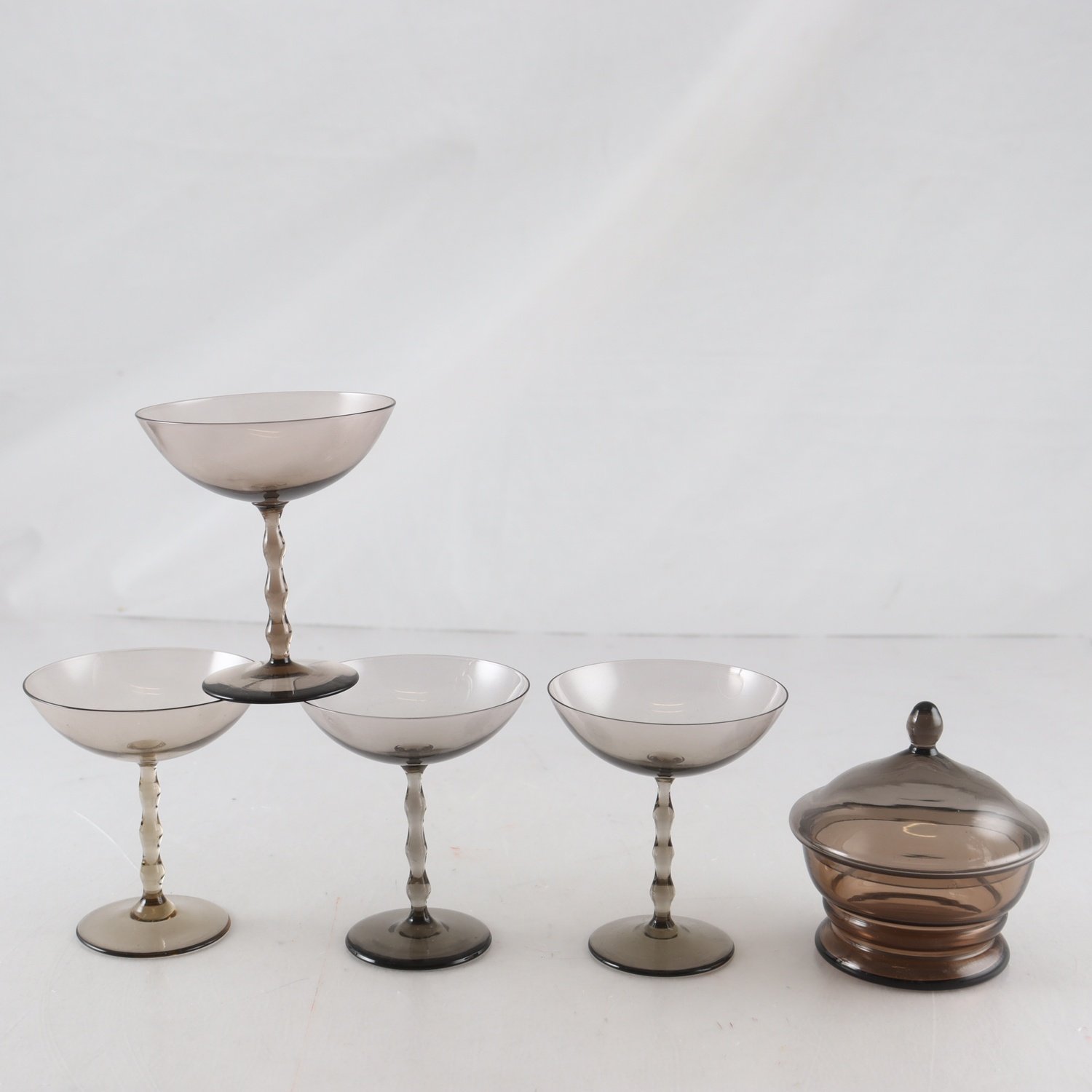 Glas, Stork, Simon Gate, Lockskål, Edward Hald, Sandvik/Orrefors, 1920-tal.samf