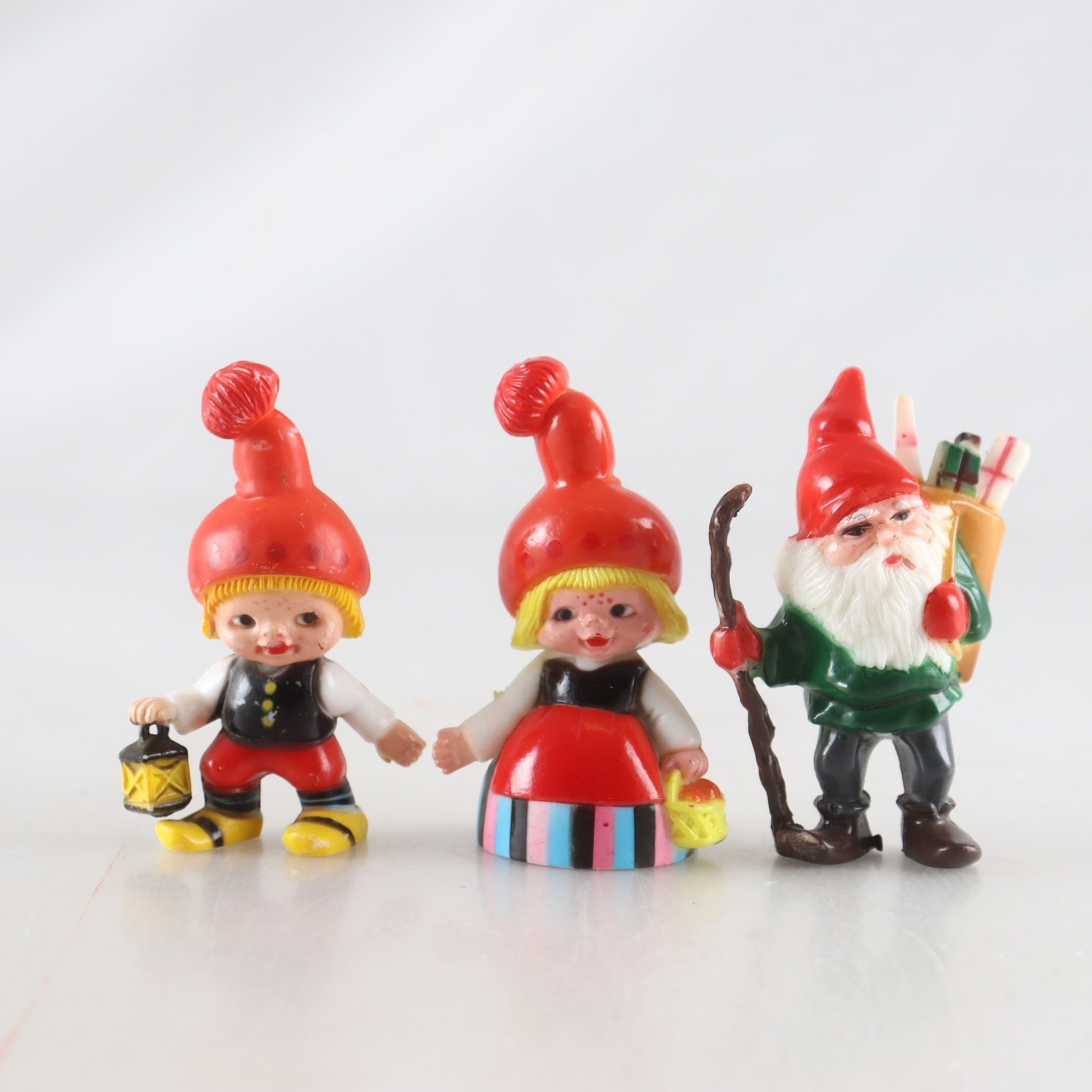 Figuriner, plast, tomtar, Karen Kjaersgaard, 3 st