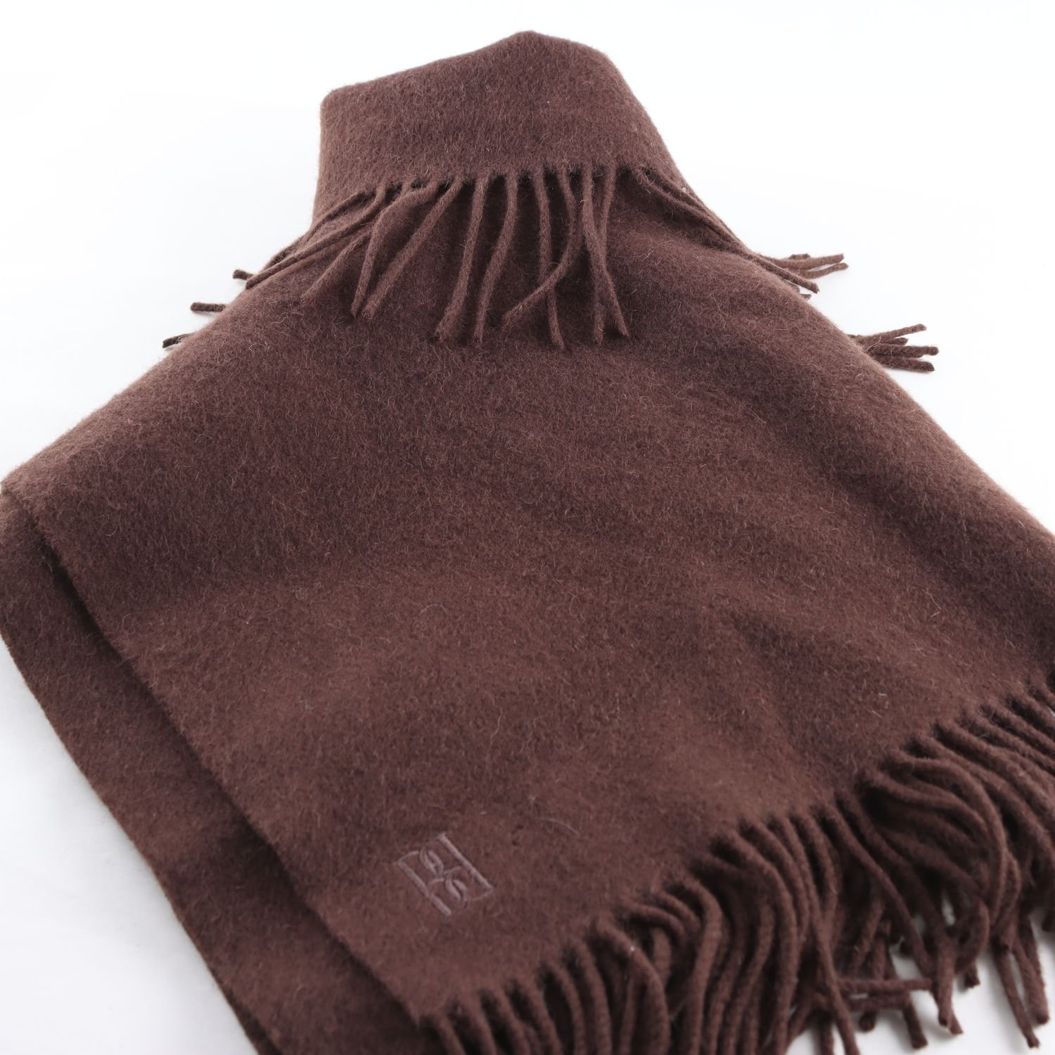 Stickad halsduk/fuskpolo, By Malene Birger, brun, 100% ull