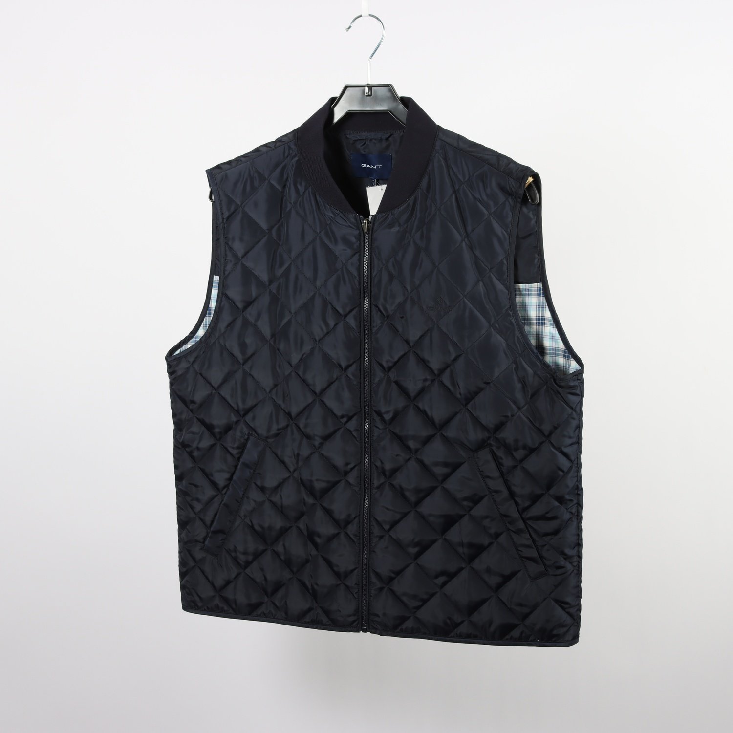 Quiltad väst, gant, blå, stl. XL