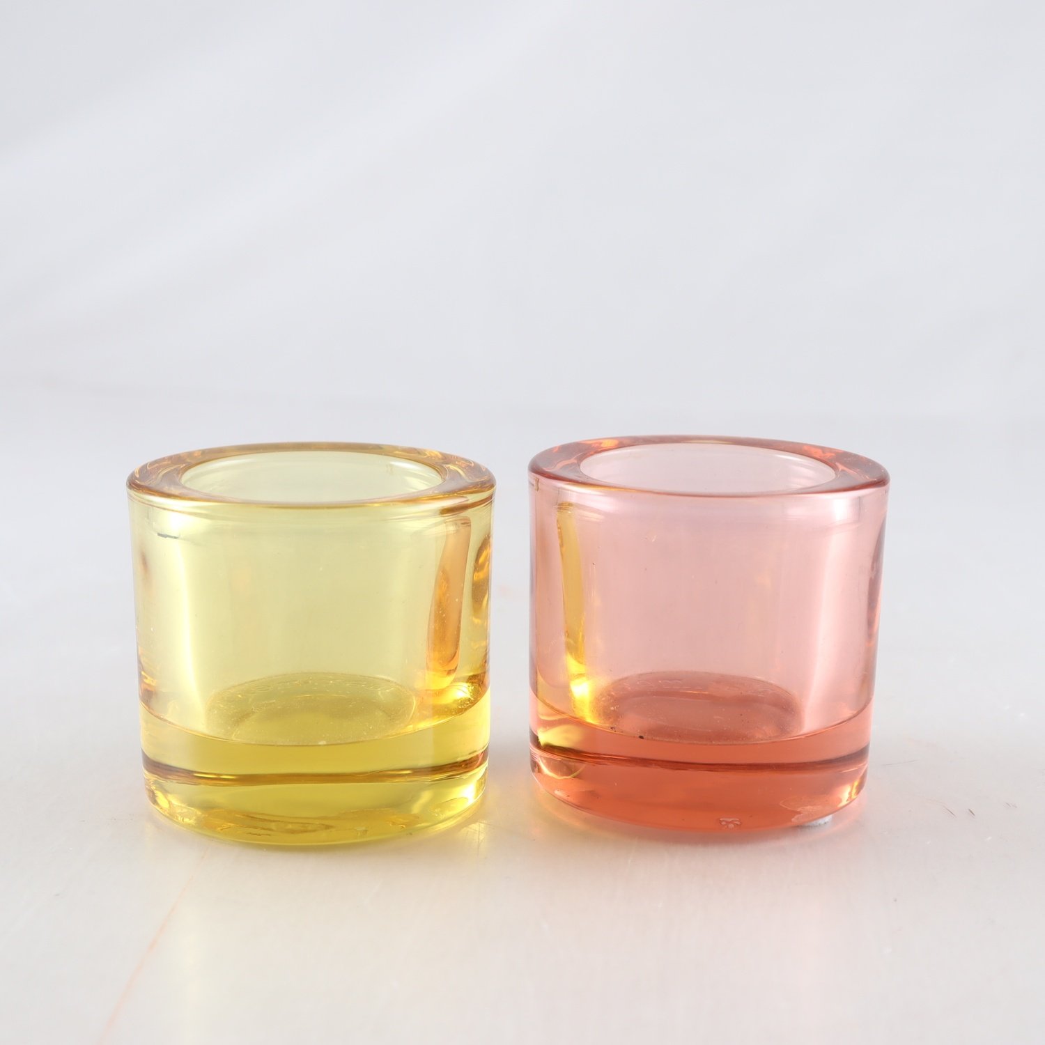 Ljuslyktor, Iittala, 2 st rosa & gul