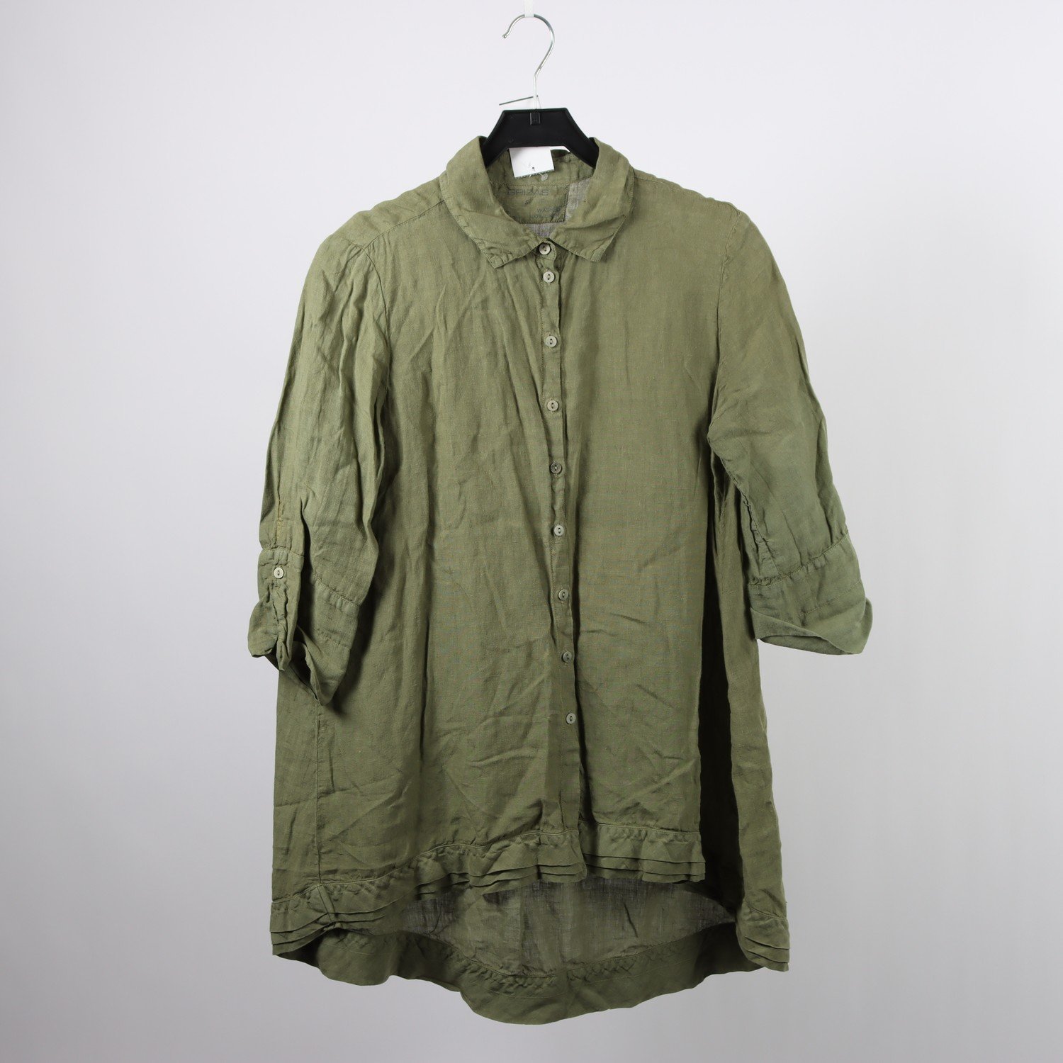 Blus, Grizaz, grön, 100% linne, stl. S