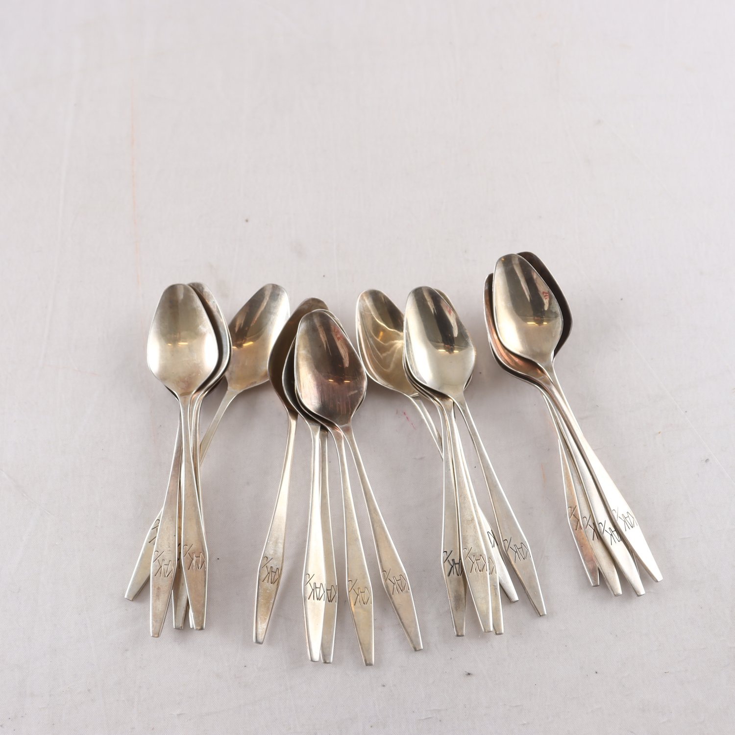 teskedar, Silver, stämplade kattfot, S. 20 st
