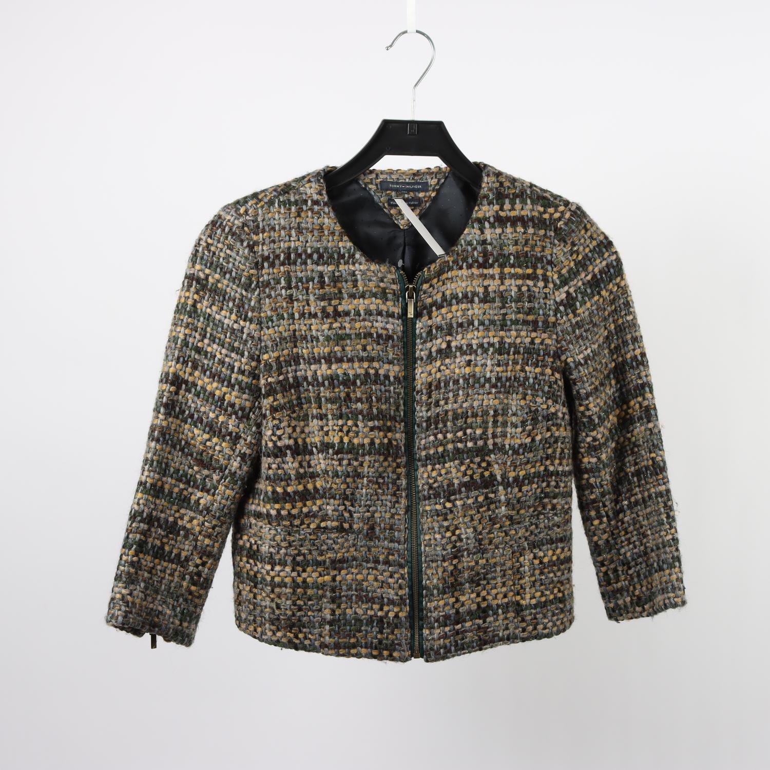 Jacka, Tommy Hilfiger, brun, vävd, glittrig, stl. XS