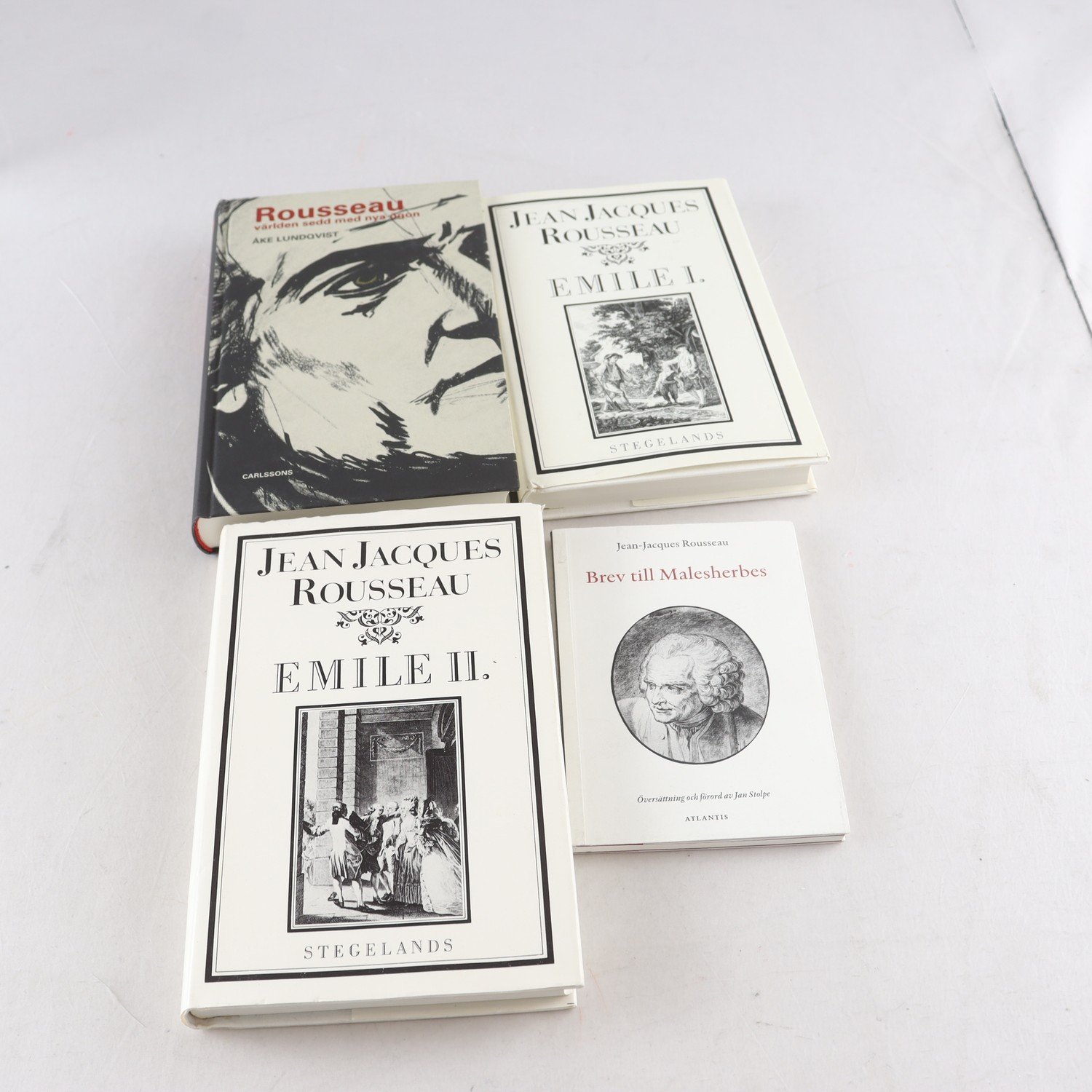 Jean-Jacques Rousseau, bokpaket med 4 volymer