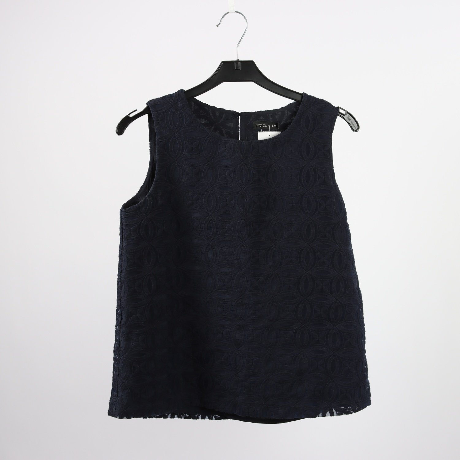 Linne, STOCKH LM, blå, broderi, stl. 34