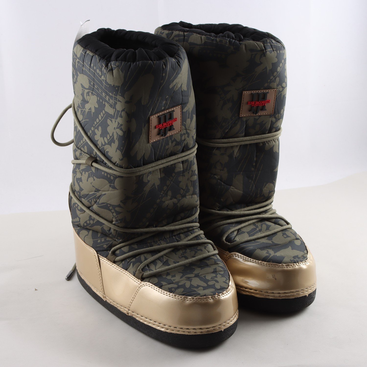 Moon Boots, Ilse Jacobsen, grön, guld, stl. 39/40