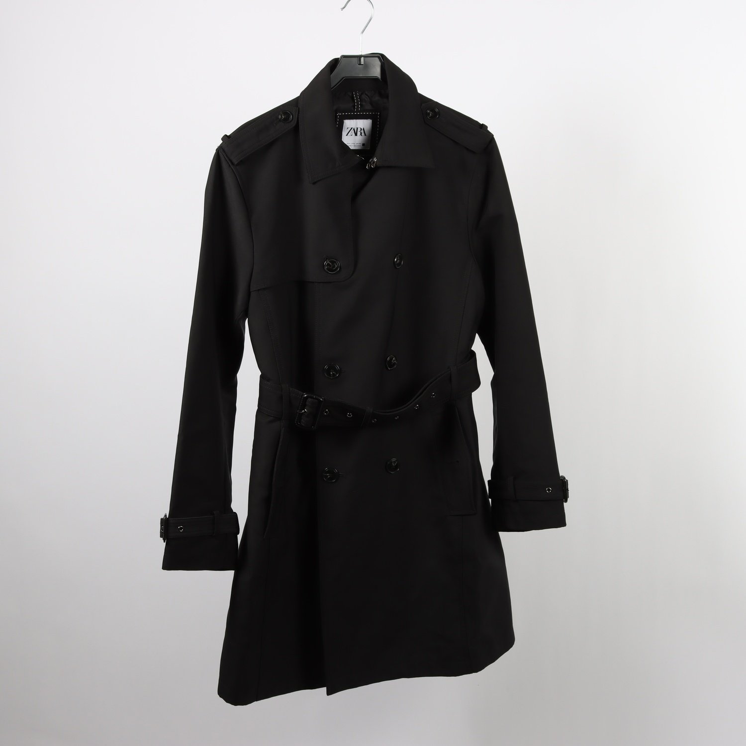 Trenchcoat, Zara, svart, stl. L