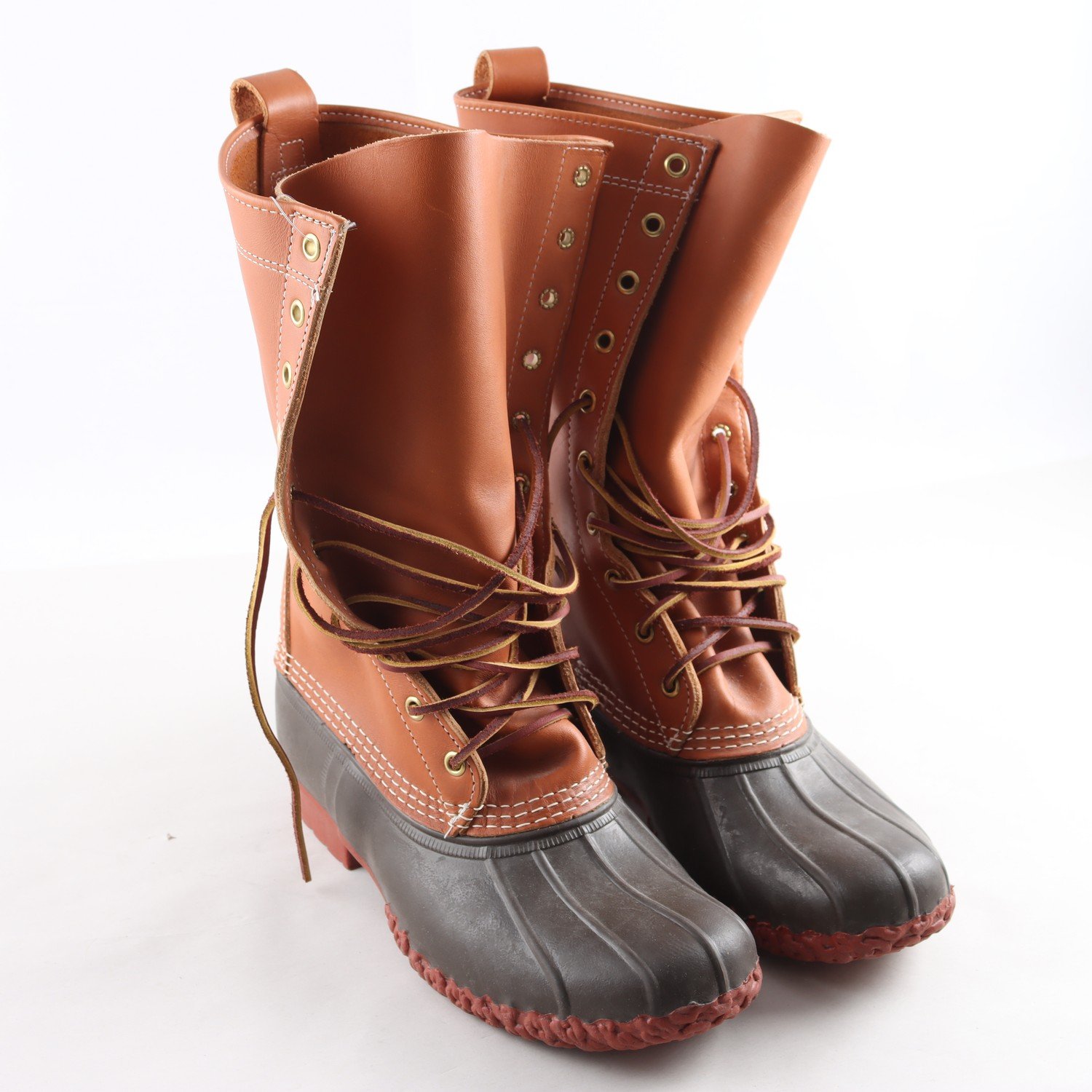 Stövlar, L.L. Bean, brun, gummi, skinn, stl. 9M (39,5-40)