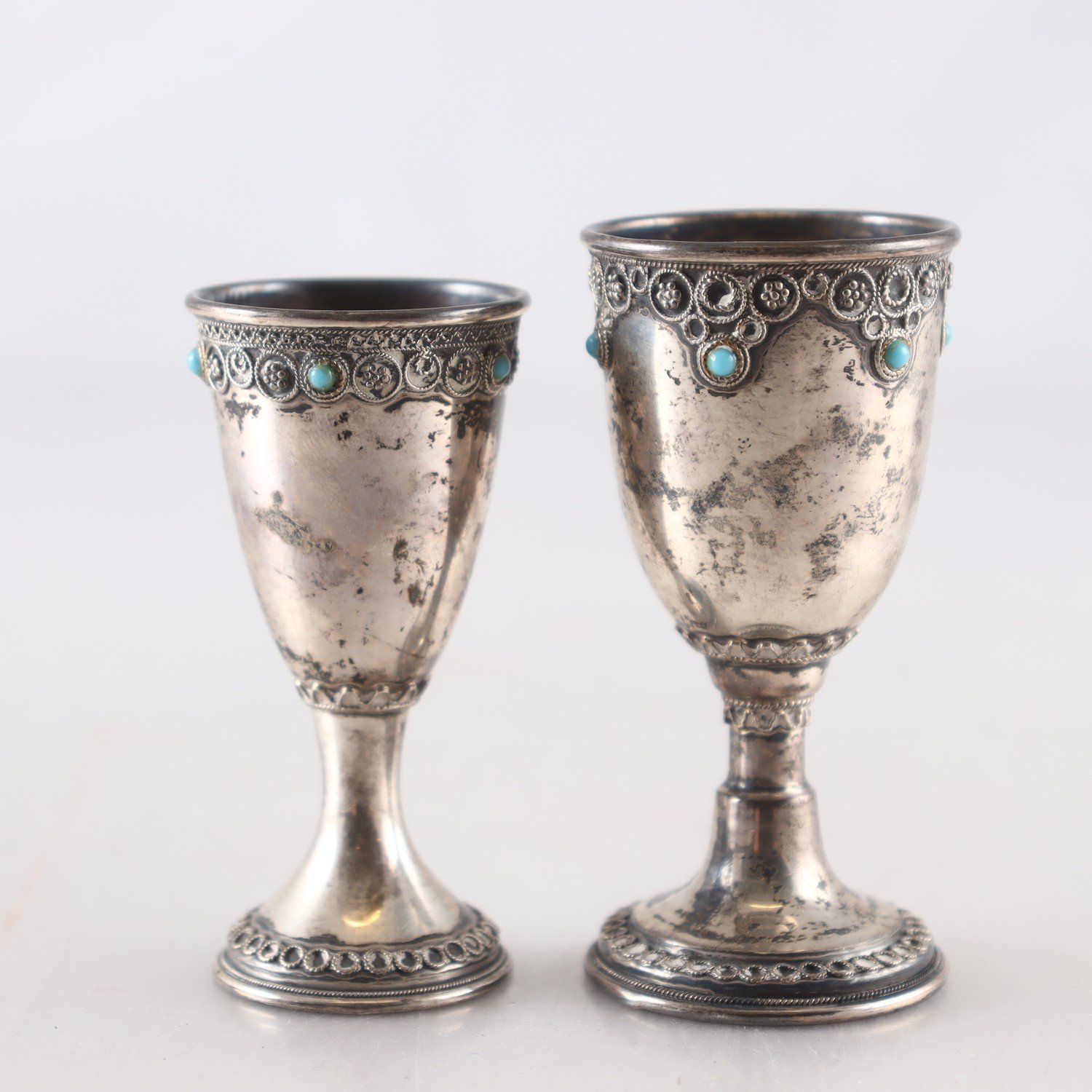 Kiddushbägare, sterlingsilver, Israel, 2 st