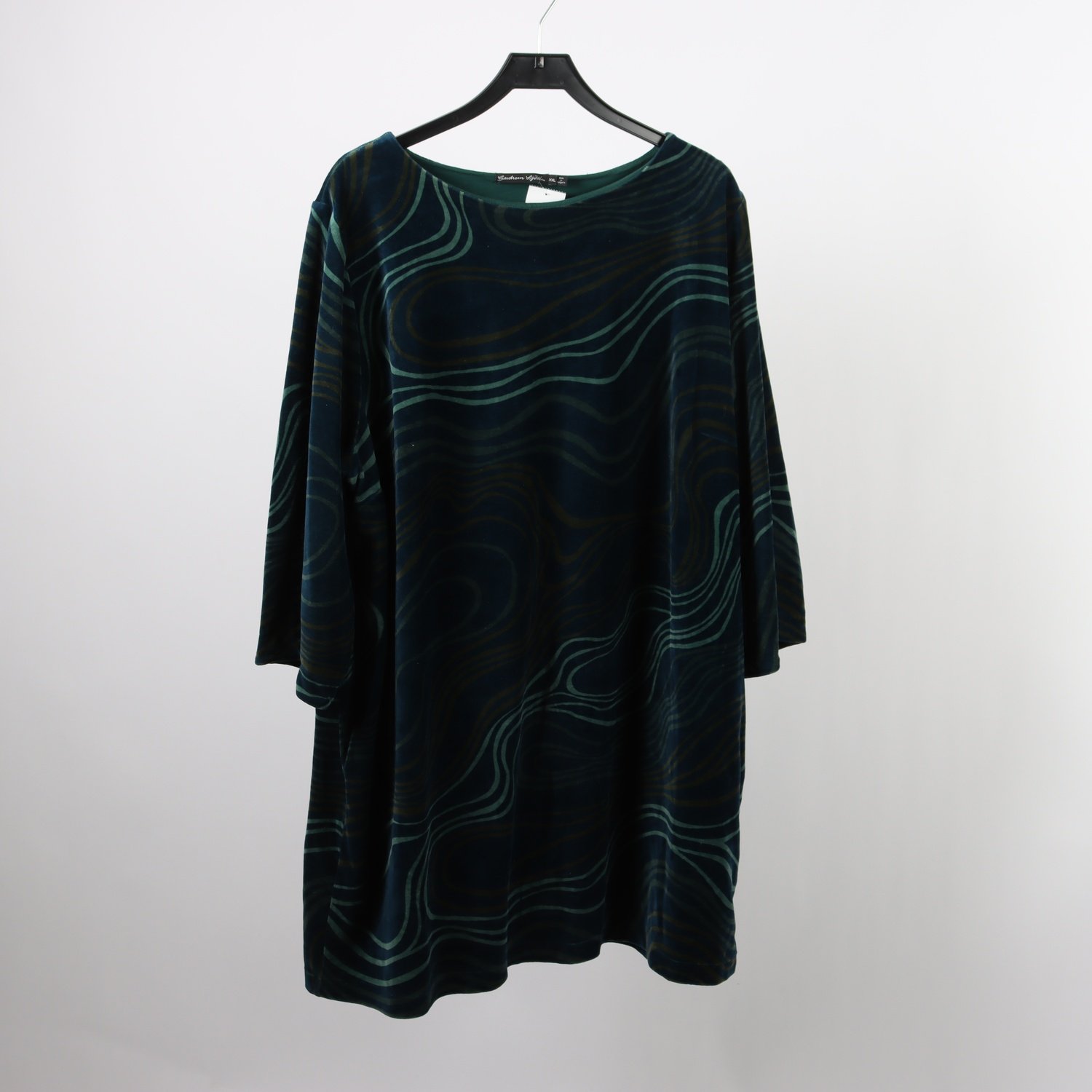 Tunika, Gudrun Sjöden, turkos, mönstrad, sammet, stl. XXL