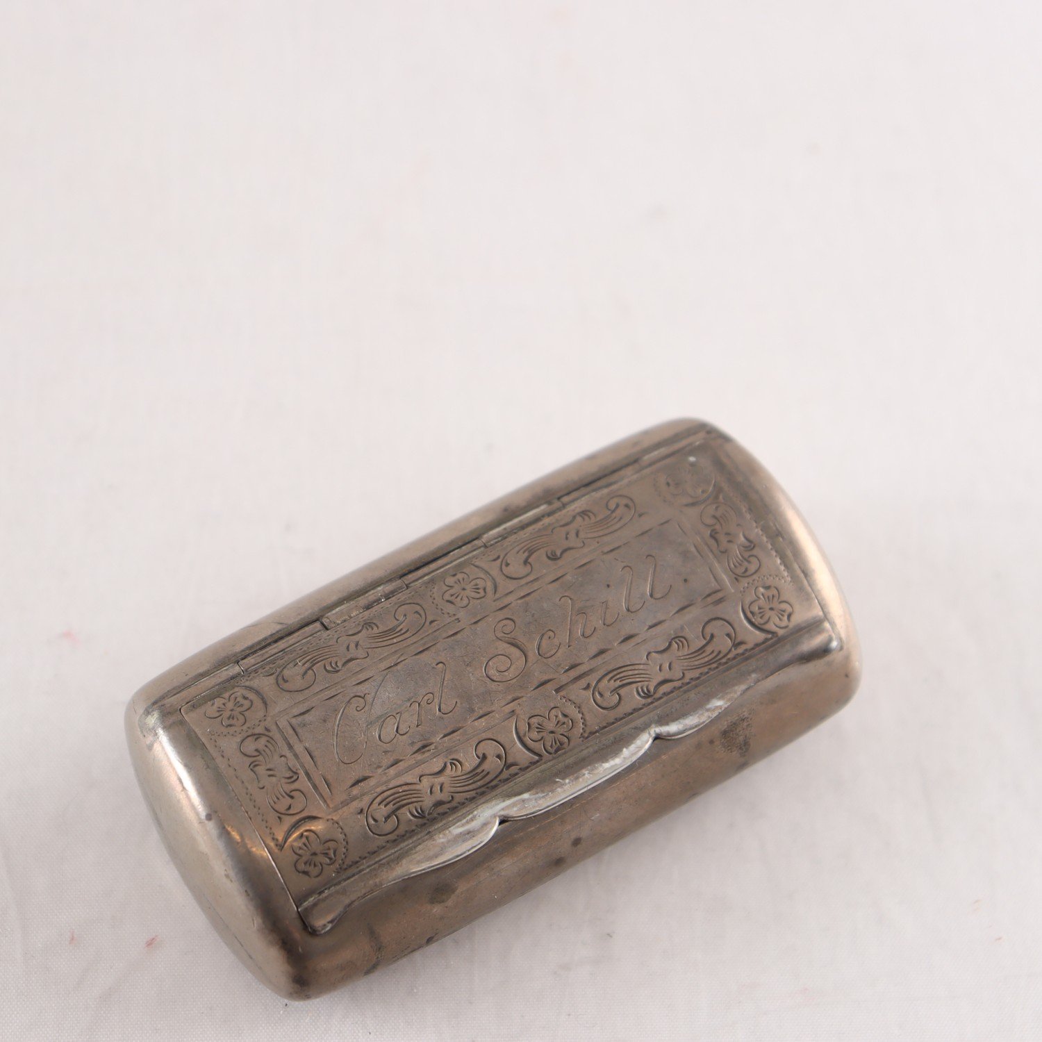 Snusdosa, silver, kontrollstämpel, E.S.M, Piteå, år 1930