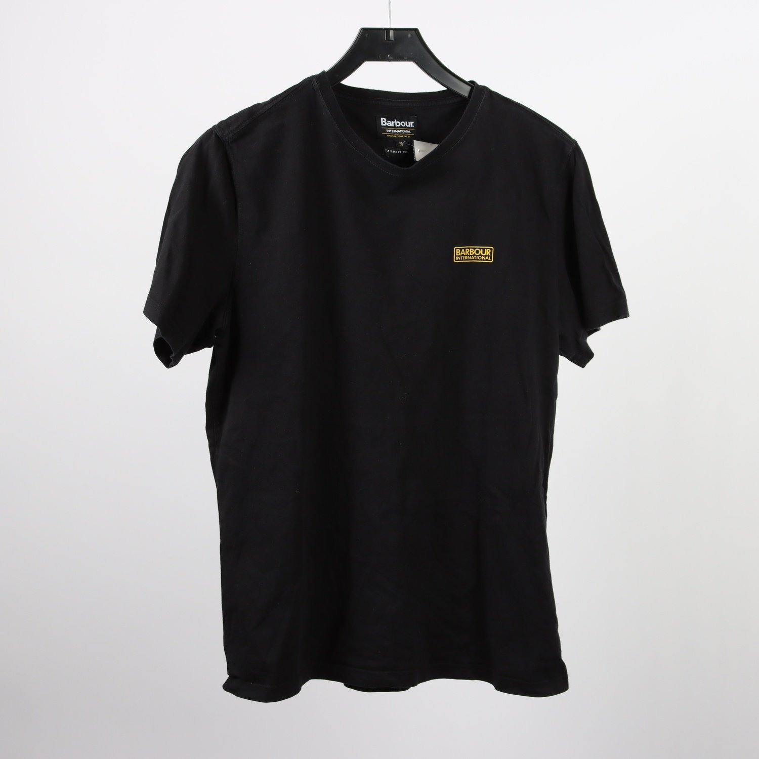 T-shirt, Barbour, svart med logo, stl. M