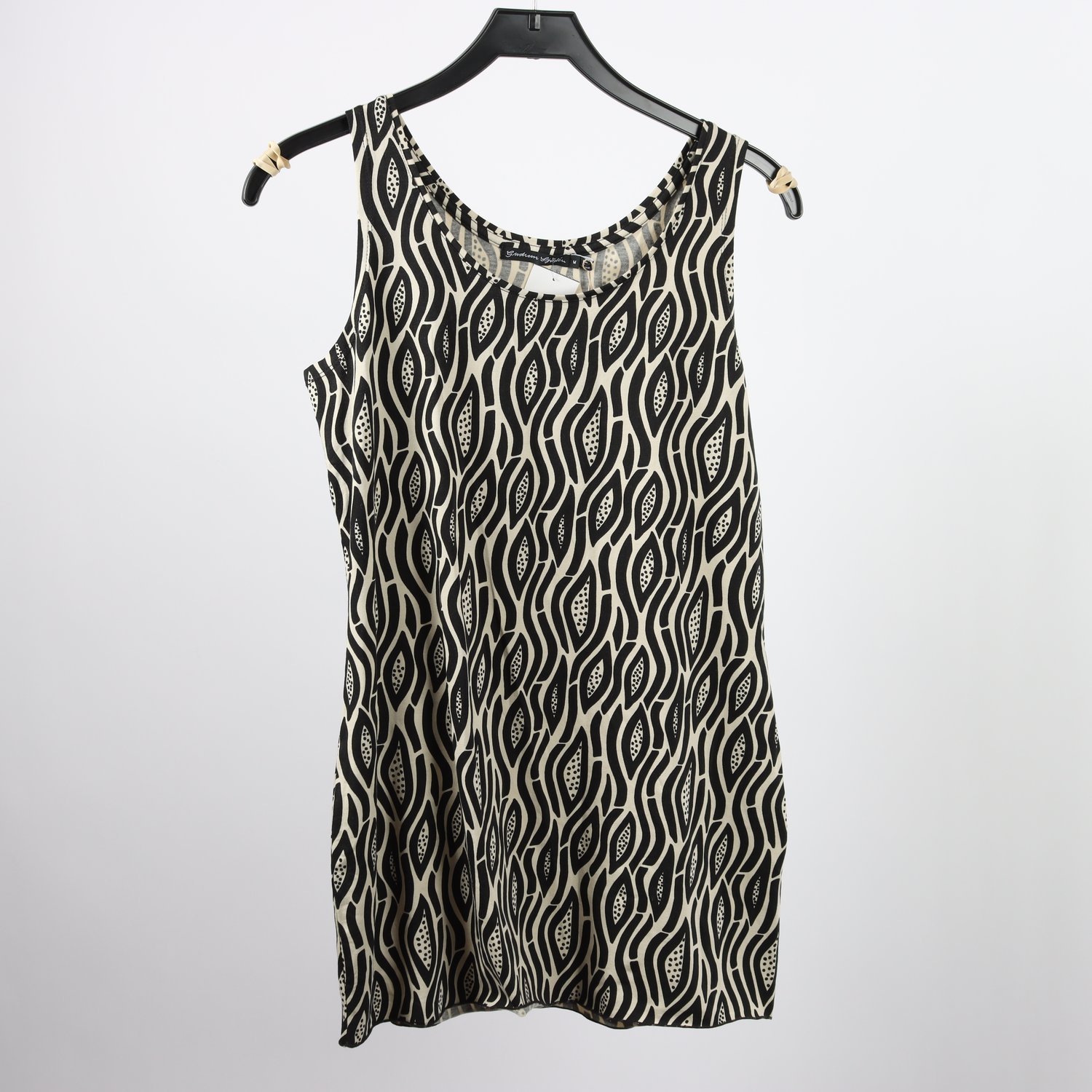 Linne, Gudrun Sjödén, beige & svart, mönstrad, stl. M
