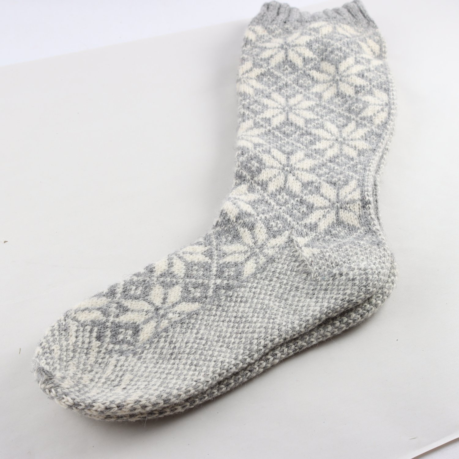 Raggsockor, Selbu Norway, grå, vit, 100% ull