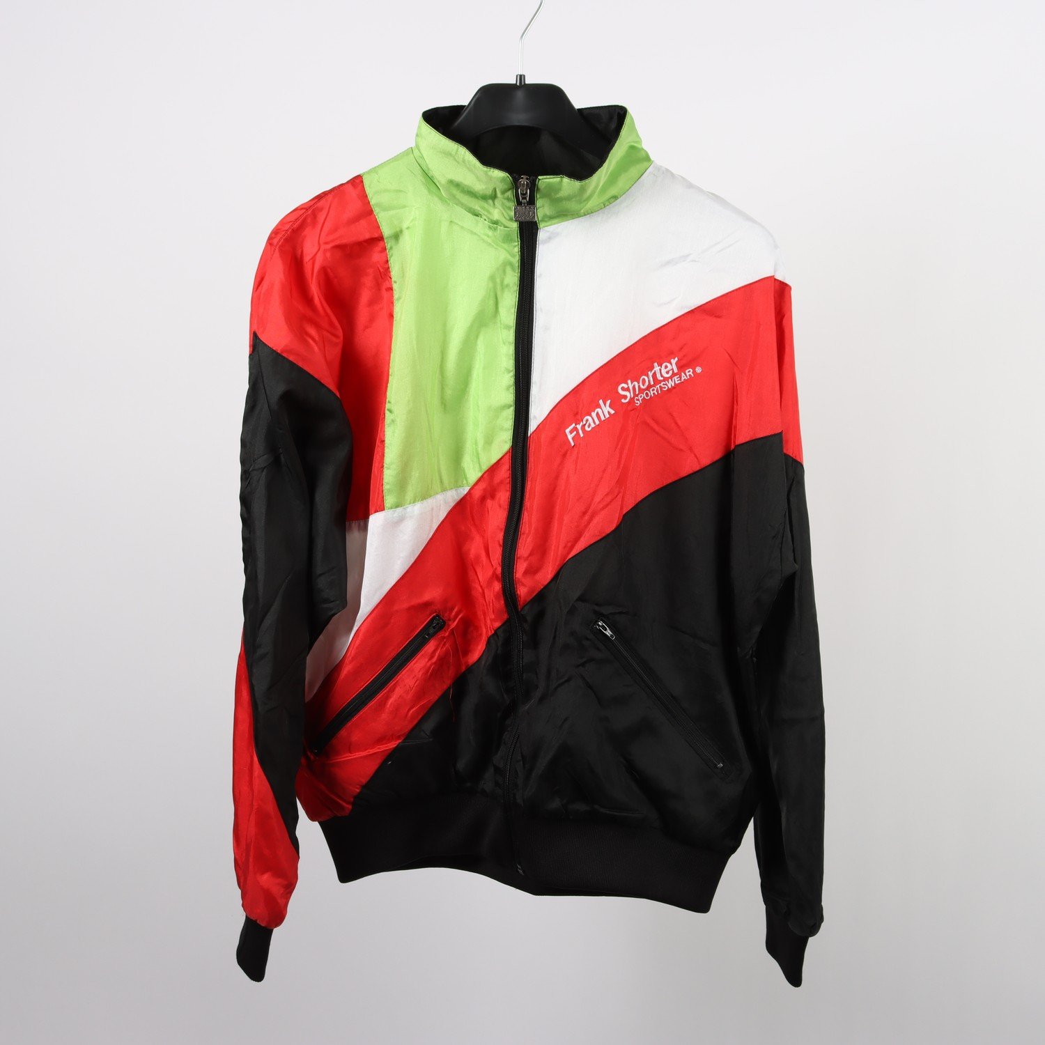 Jacka, Frank Shorter Sportswear, vintage, svart/röd/grön, stl. M