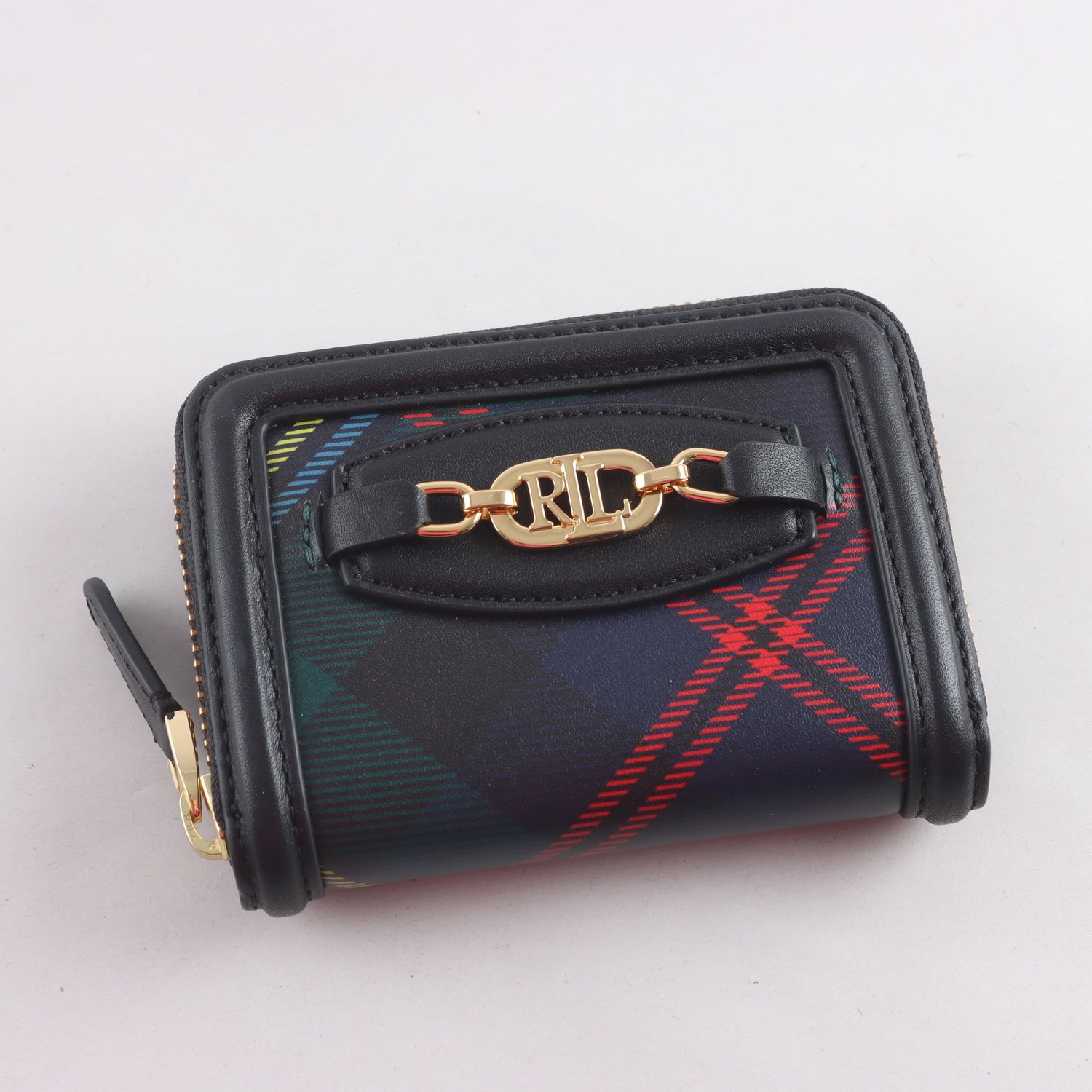 Plånbok, läder, Lauren Ralph Lauren, tartan, rutig