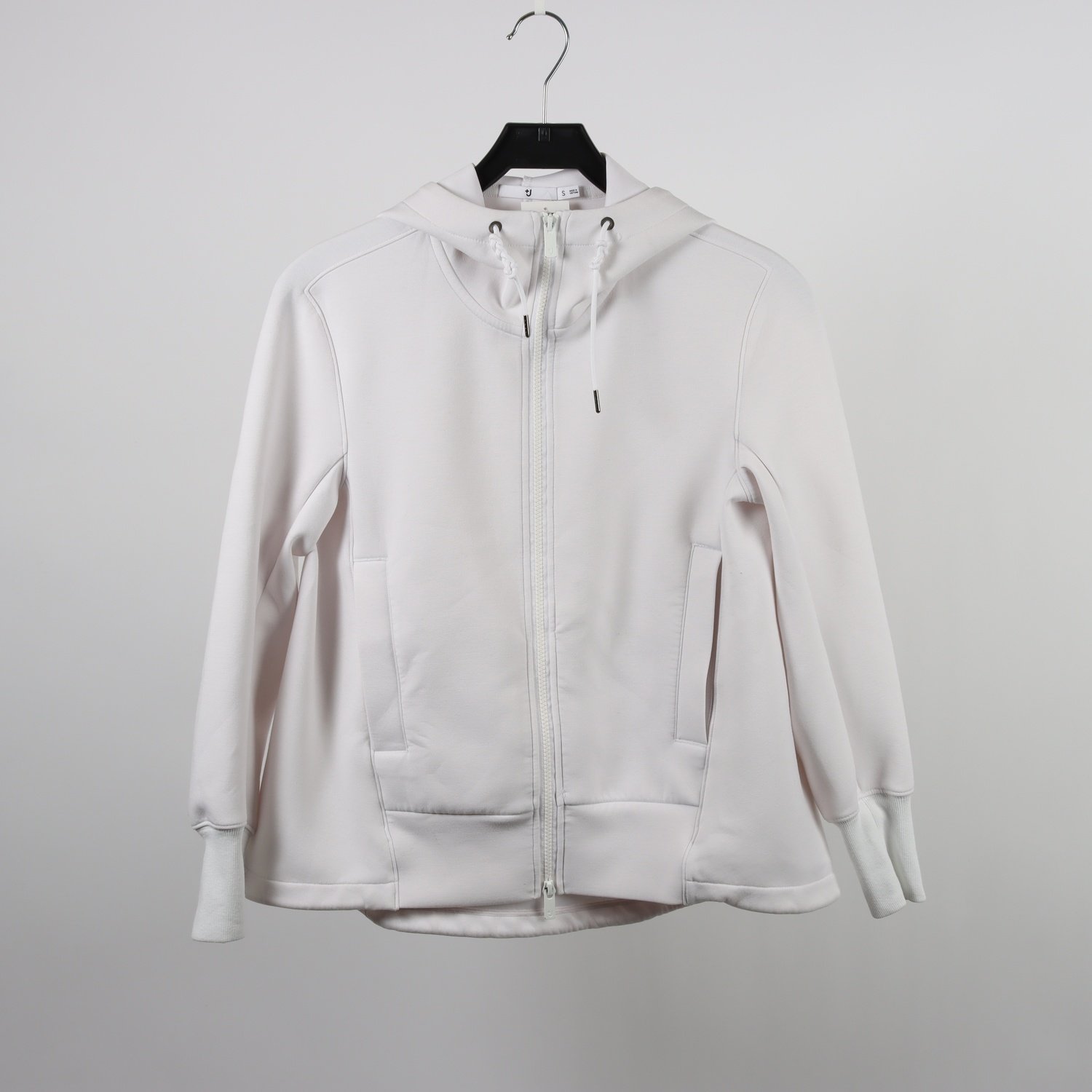 Fleecehoodie, Uniqlo, vit, stl. S